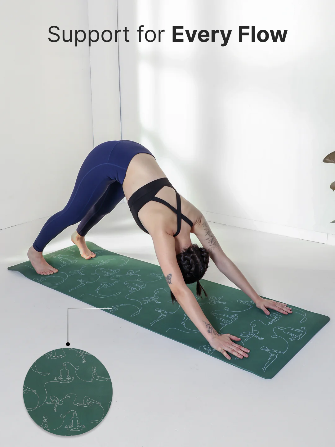 Cult TPE Yoga Mat, Non-Toxic Latex-Free, Anti-Slip, Extra-Thick Cushioning, Tear-Resistant, Travel Strap 6mm (Forest Green) - Image 3