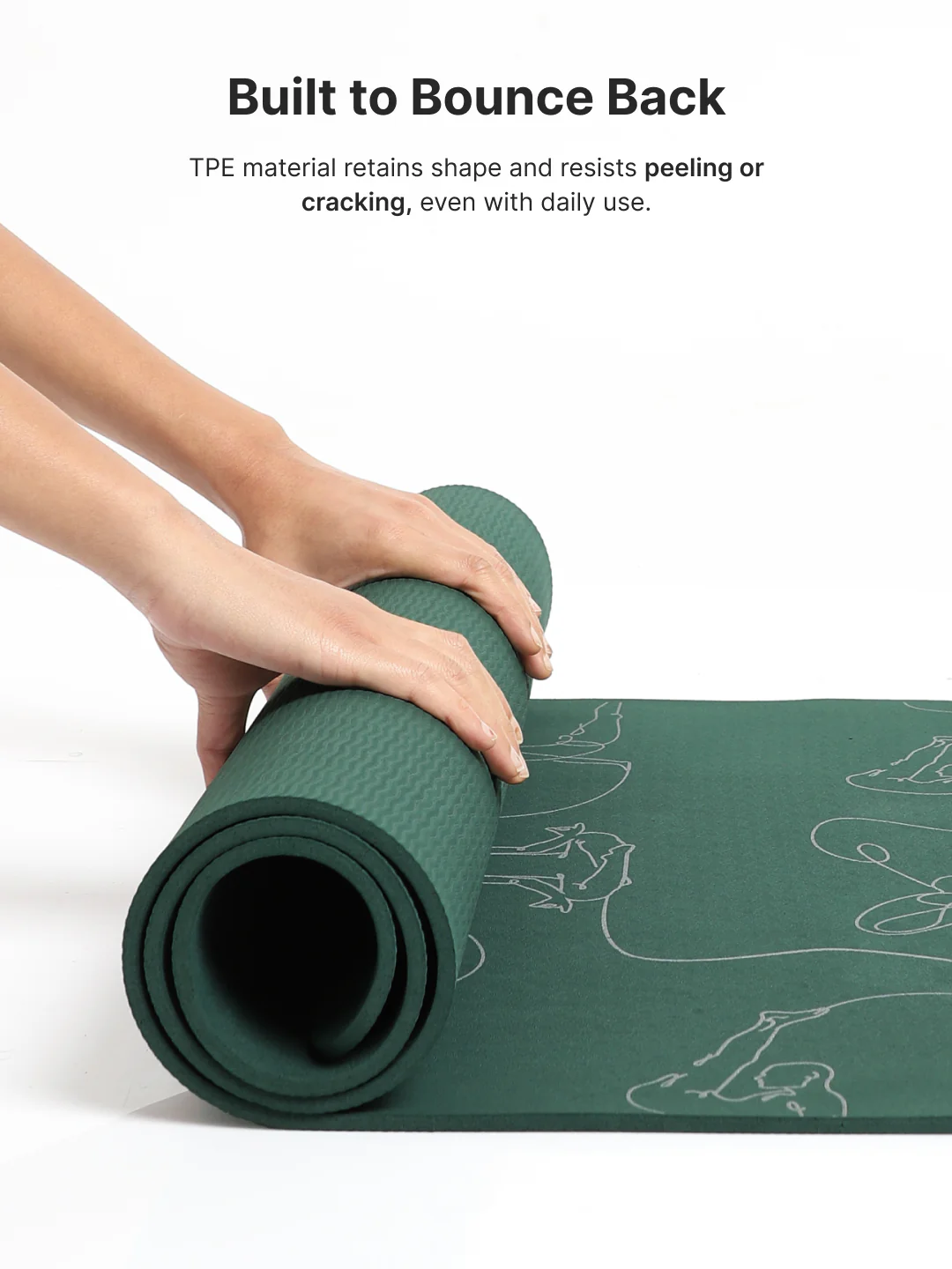 Cult TPE Yoga Mat, Non-Toxic Latex-Free, Anti-Slip, Extra-Thick Cushioning, Tear-Resistant, Travel Strap 6mm (Forest Green) - Image 7