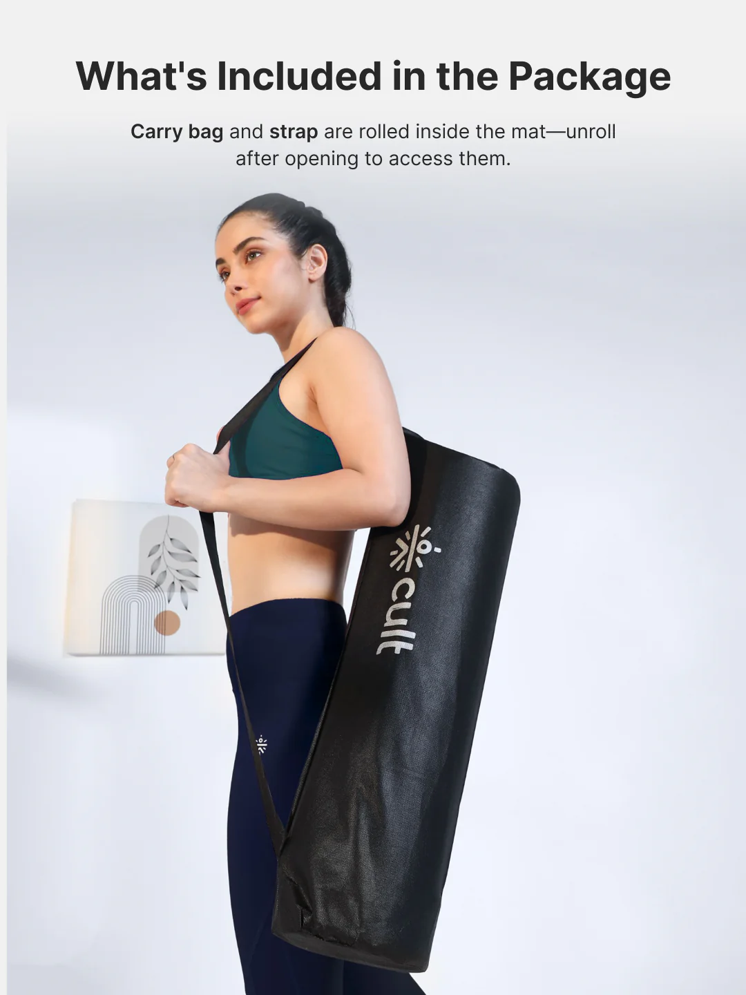 CULT TPE Yoga Mat 6mm with Carry Bag & Strap   Eco-Friendly, Non-Slip, Lightweight & Durable Exercise Mat for Yoga, Pilates, Meditation & Home Workouts   Lavender Marble Print - Image 9