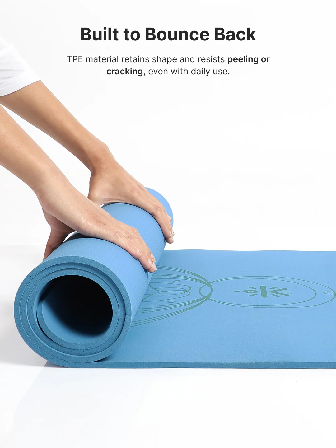 Cult TPE Yoga Mat, Non-Toxic Latex-Free, Anti-Slip, Extra-Thick Cushioning, Tear-Resistant, Travel Strap 6mm (Reef Blue) - Image 7