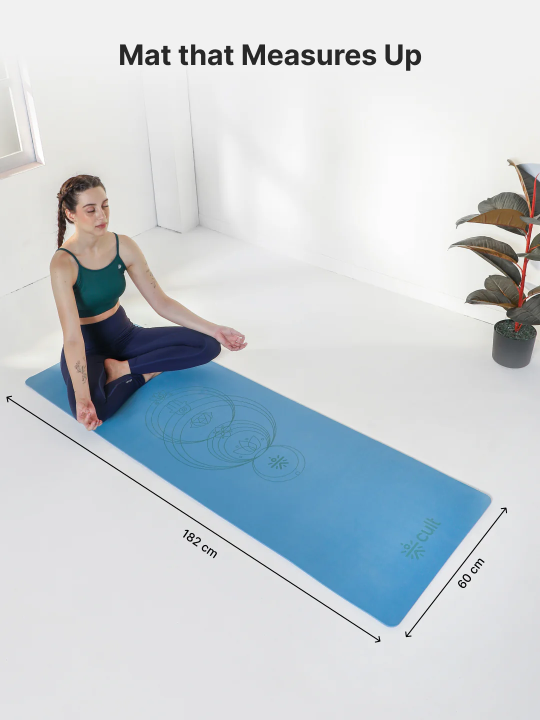 Cult TPE Yoga Mat, Non-Toxic Latex-Free, Anti-Slip, Extra-Thick Cushioning, Tear-Resistant, Travel Strap 6mm (Reef Blue) - Image 8