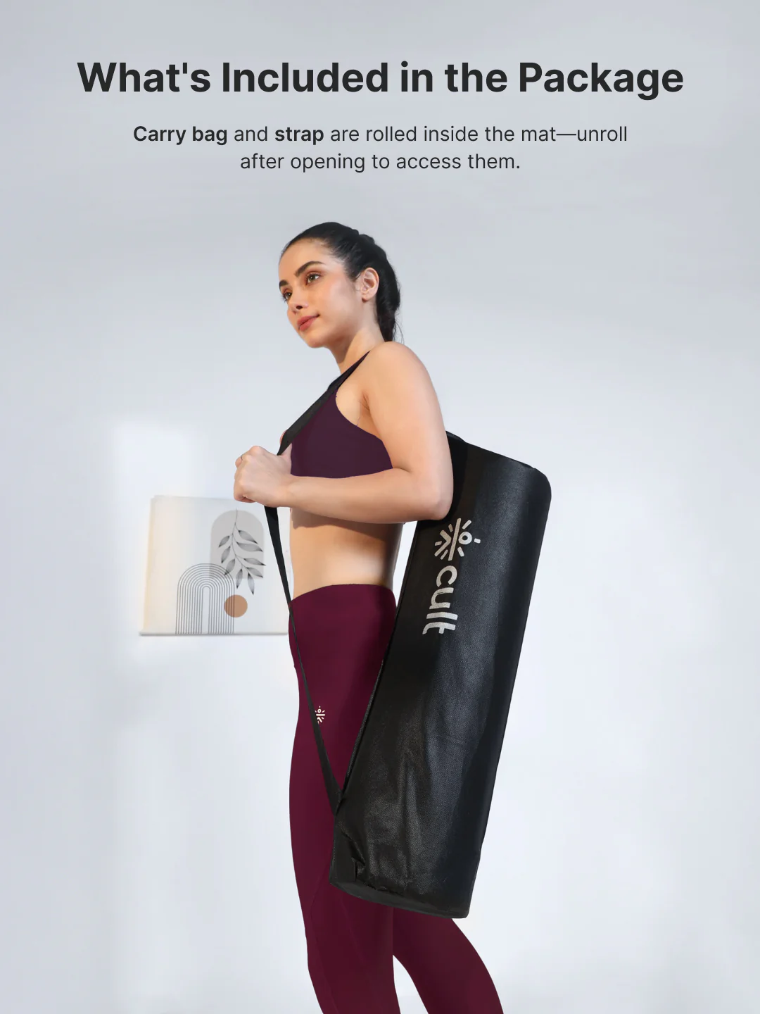 CULT Ultra Cushioned 8mm TPE Yoga & Pilates Mat   Eco-Friendly, Skin-Friendly, Anti-Skid, Tear-Resistant, Lightweight & Portable with Carry Strap and Bag   Ideal for Home, Gym & Outdoor Workouts - Brown - Image 11