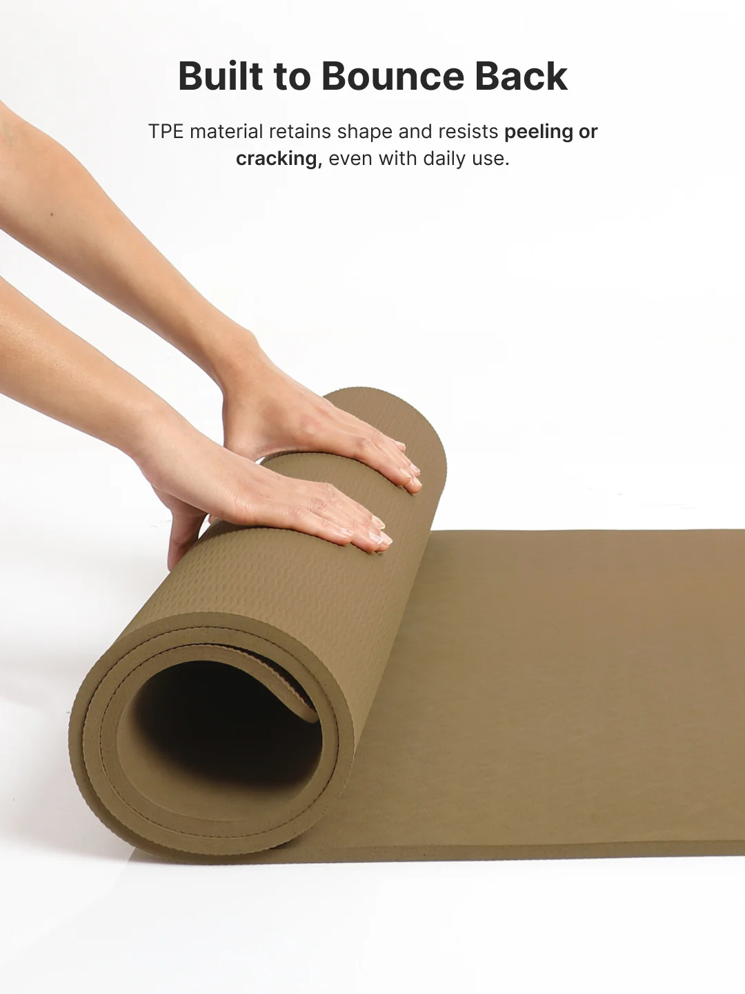 CULT Ultra Cushioned 8mm TPE Yoga & Pilates Mat   Eco-Friendly, Skin-Friendly, Anti-Skid, Tear-Resistant, Lightweight & Portable with Carry Strap and Bag   Ideal for Home, Gym & Outdoor Workouts - Brown - Image 8