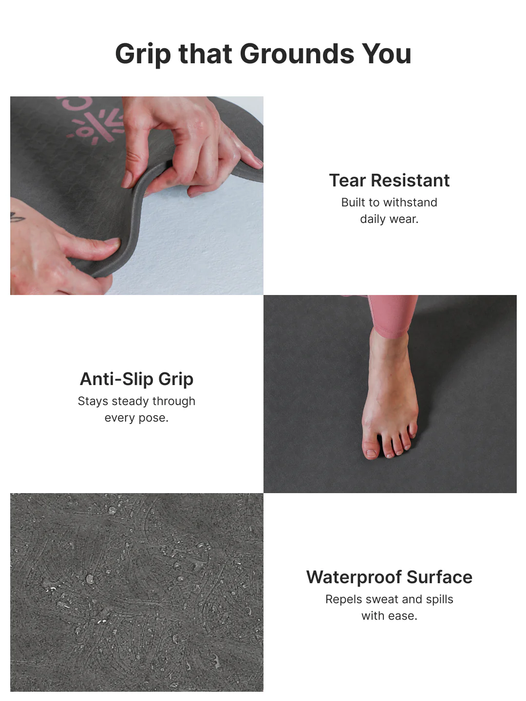 CULT Ultra Cushioned 8mm TPE Yoga & Pilates Mat   Eco-Friendly, Skin-Friendly, Anti-Skid, Tear-Resistant, Lightweight & Portable with Carry Strap and Bag  Ideal for Home, Gym & Outdoor Workouts - Dark Grey - Image 5