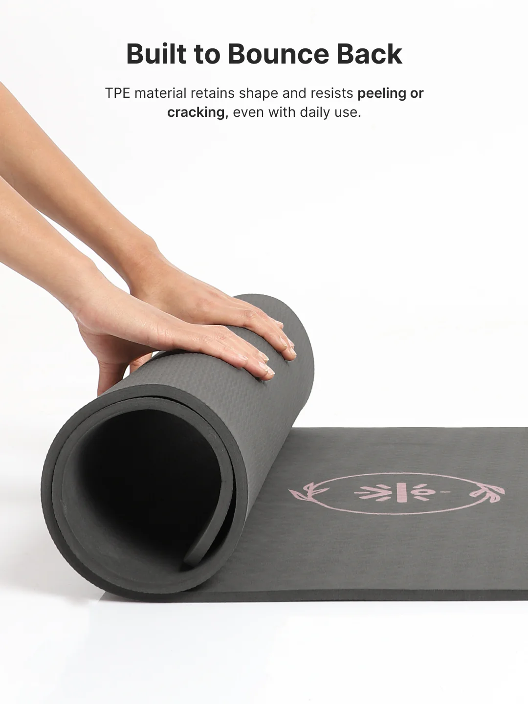 CULT Ultra Cushioned 8mm TPE Yoga & Pilates Mat   Eco-Friendly, Skin-Friendly, Anti-Skid, Tear-Resistant, Lightweight & Portable with Carry Strap and Bag  Ideal for Home, Gym & Outdoor Workouts - Dark Grey - Image 8