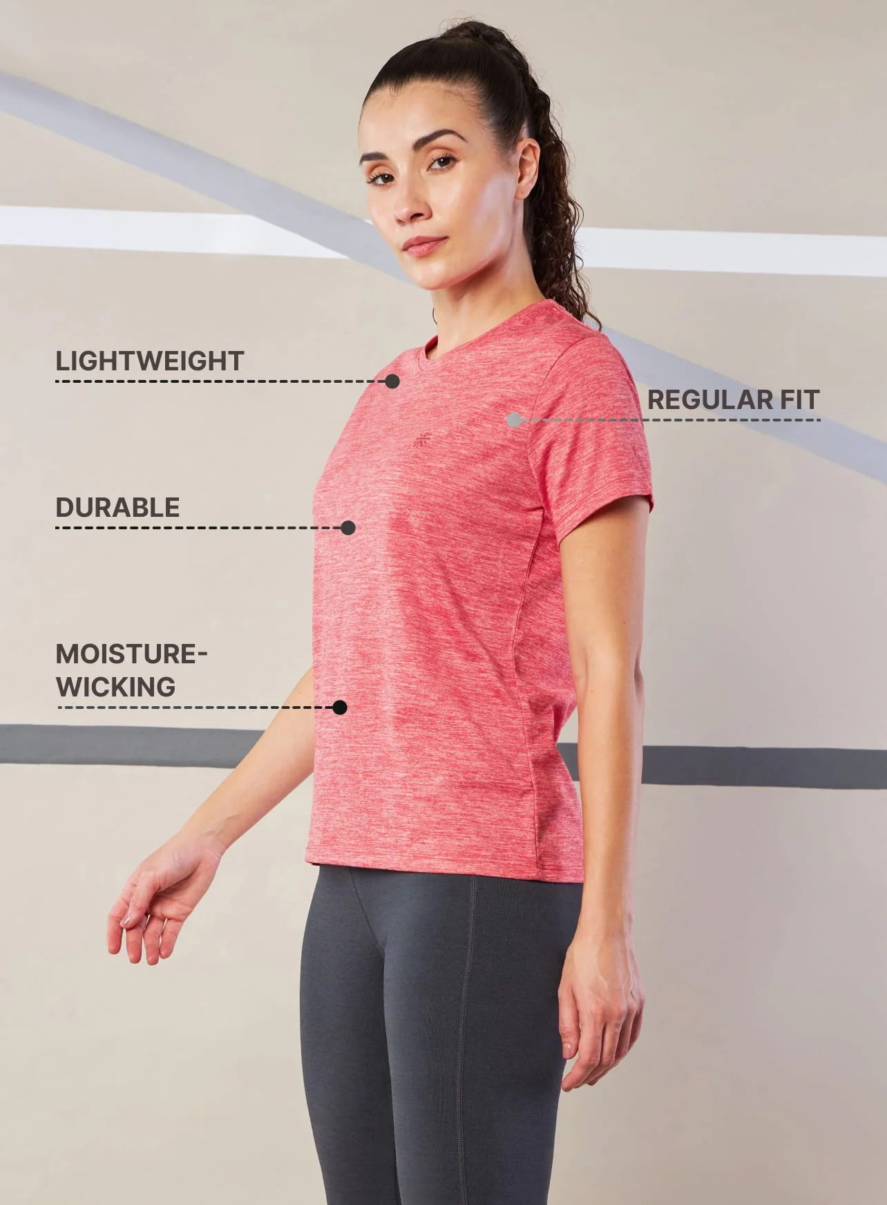 Women's Train All Day Red Comfortech T-shirt - Image 5