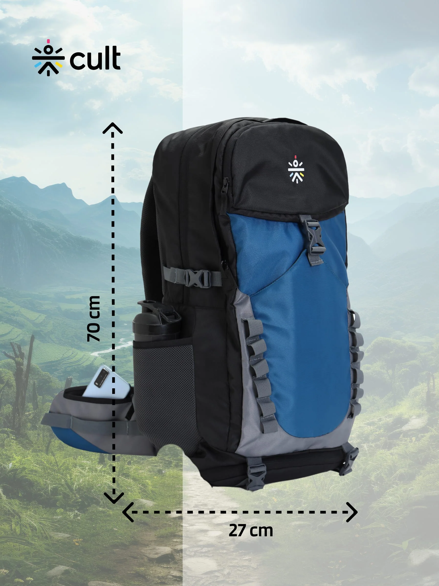Travel Rucksack 60 L Blue - Image 2