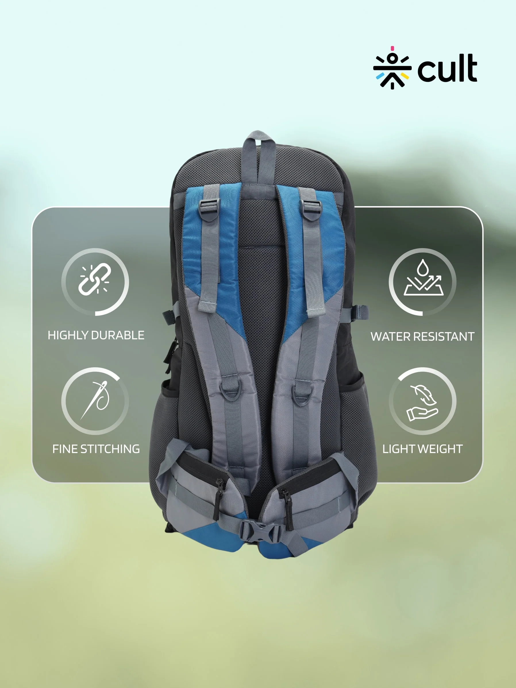 Travel Rucksack 60 L Blue - Image 5