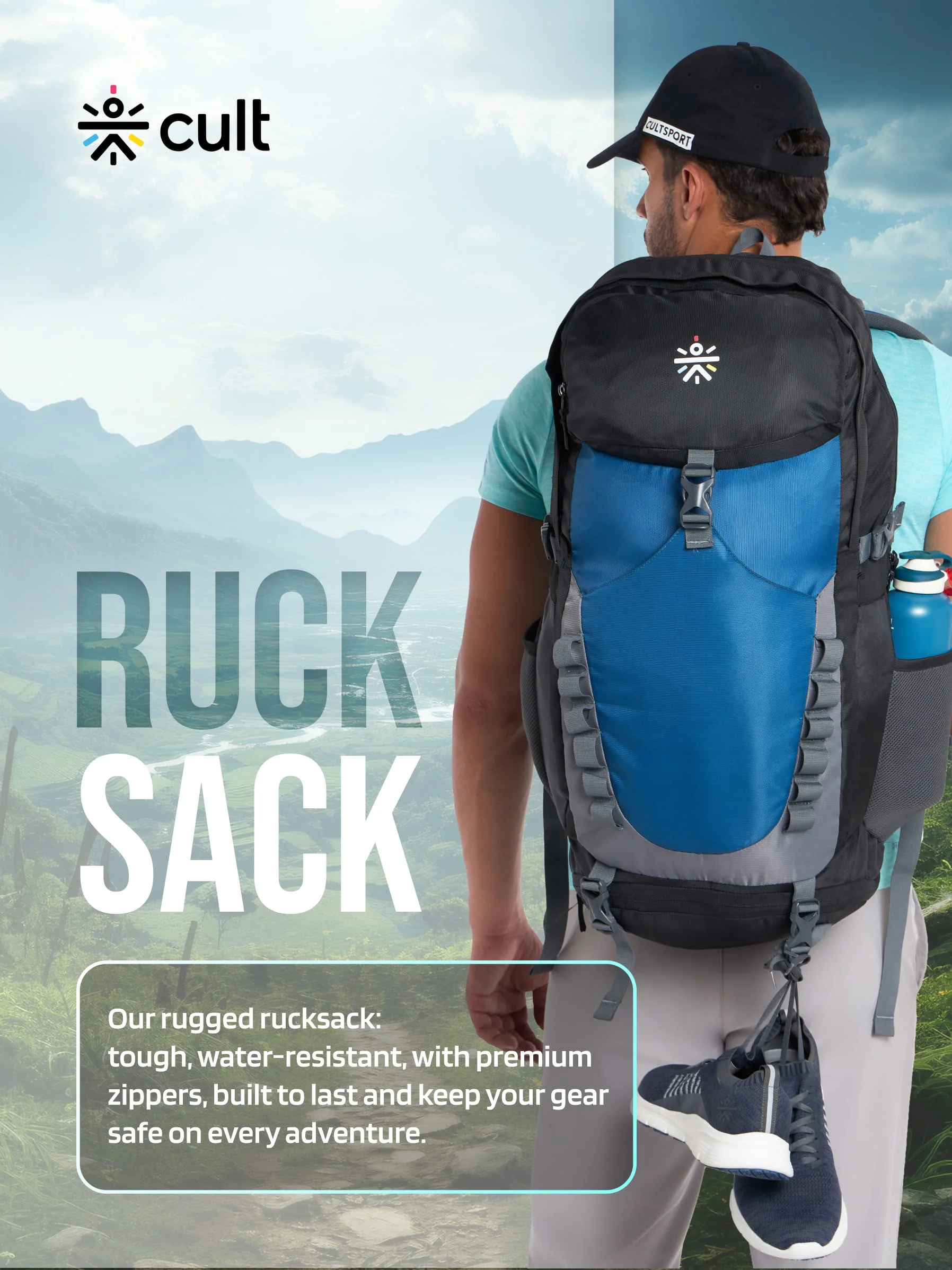 Travel Rucksack 60 L Blue - Image 6