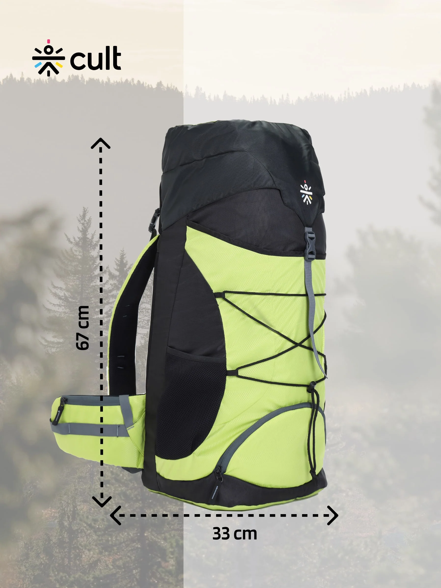 Travel Rucksack 60 L Green - Image 2