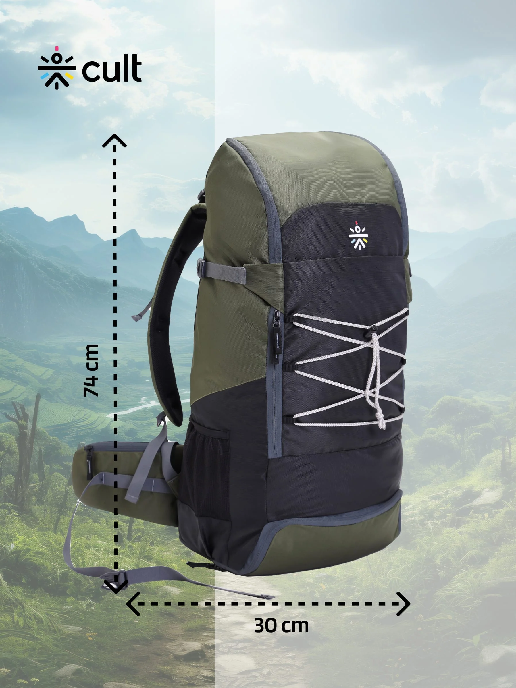Travel Rucksack 65 L Green - Image 2