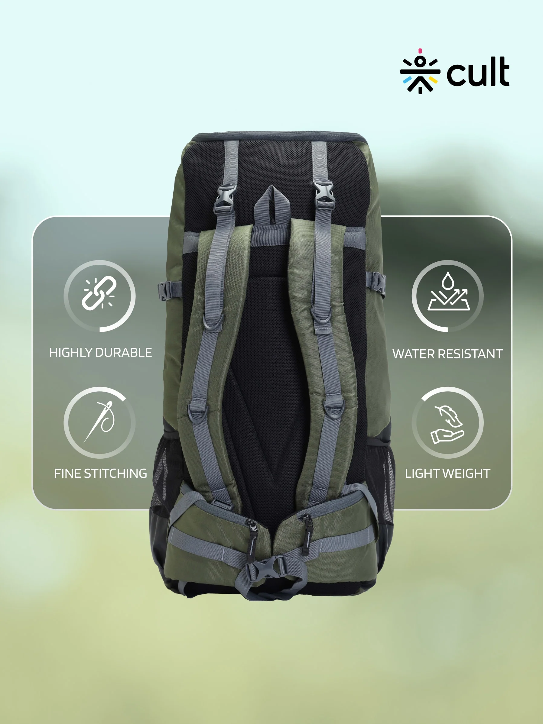Travel Rucksack 65 L Green - Image 5