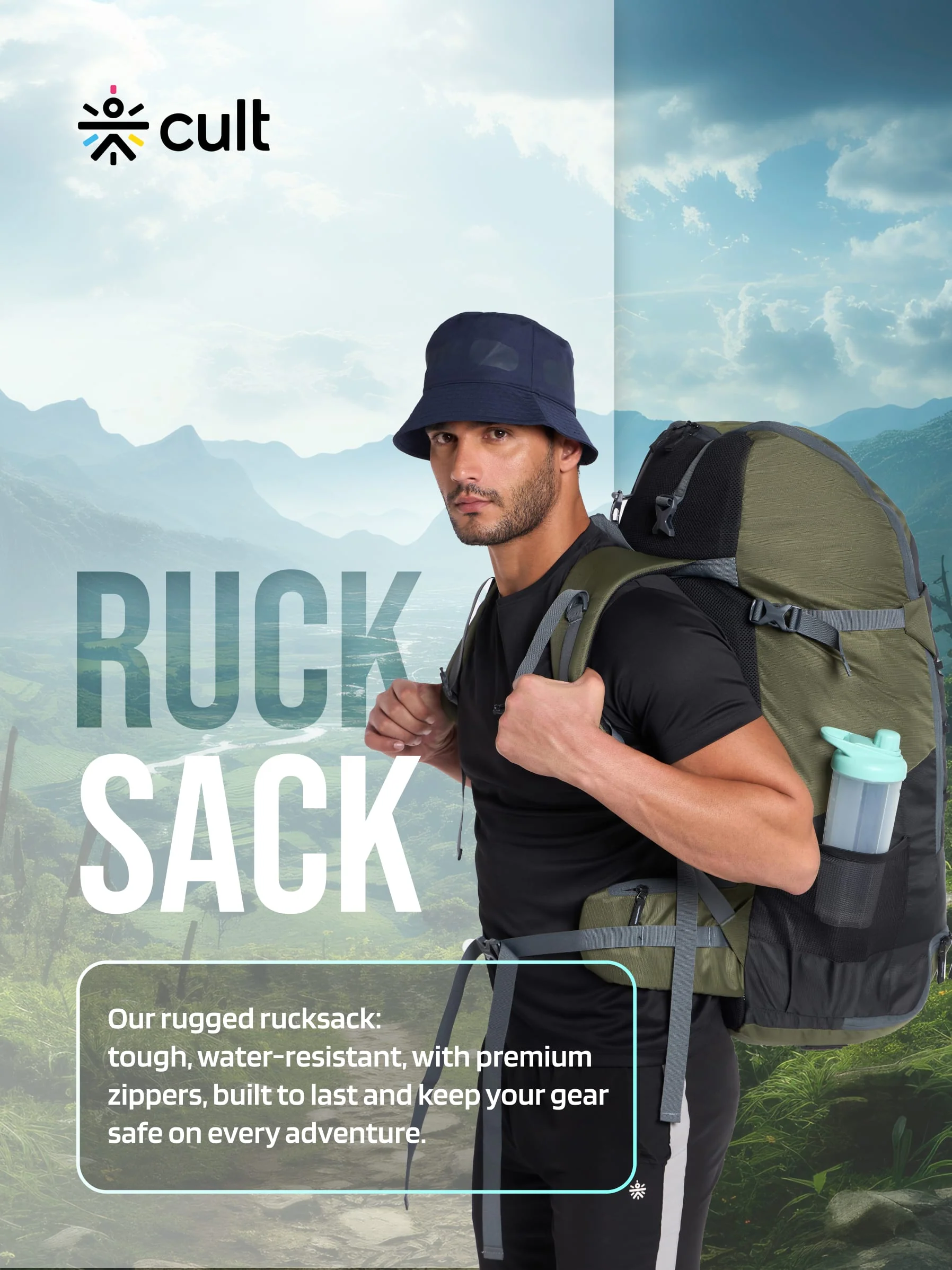 Travel Rucksack 65 L Green - Image 6