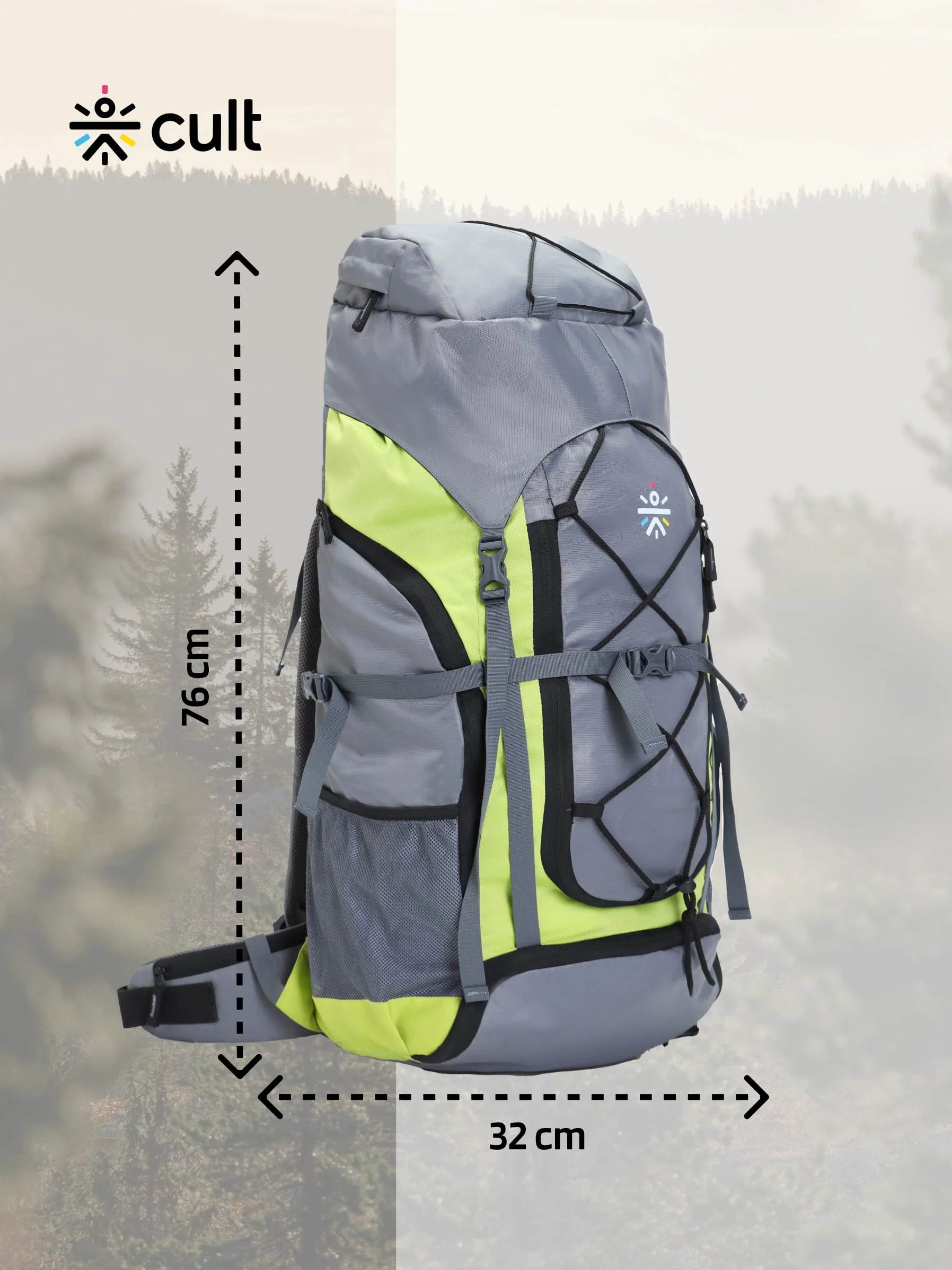 Travel Rucksack 65 L Grey Green - Image 2