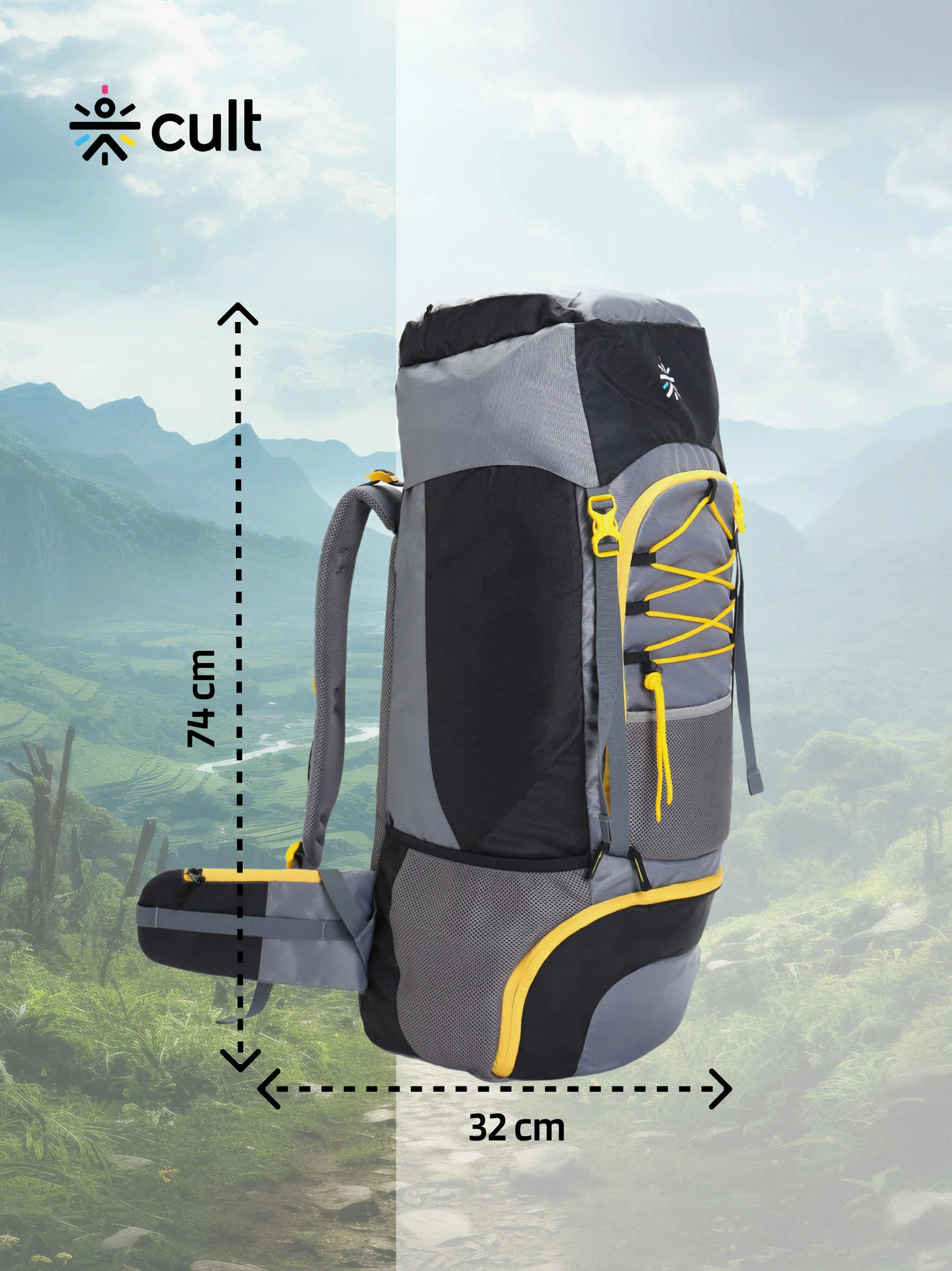 Travel Rucksack 75 L Black - Image 2