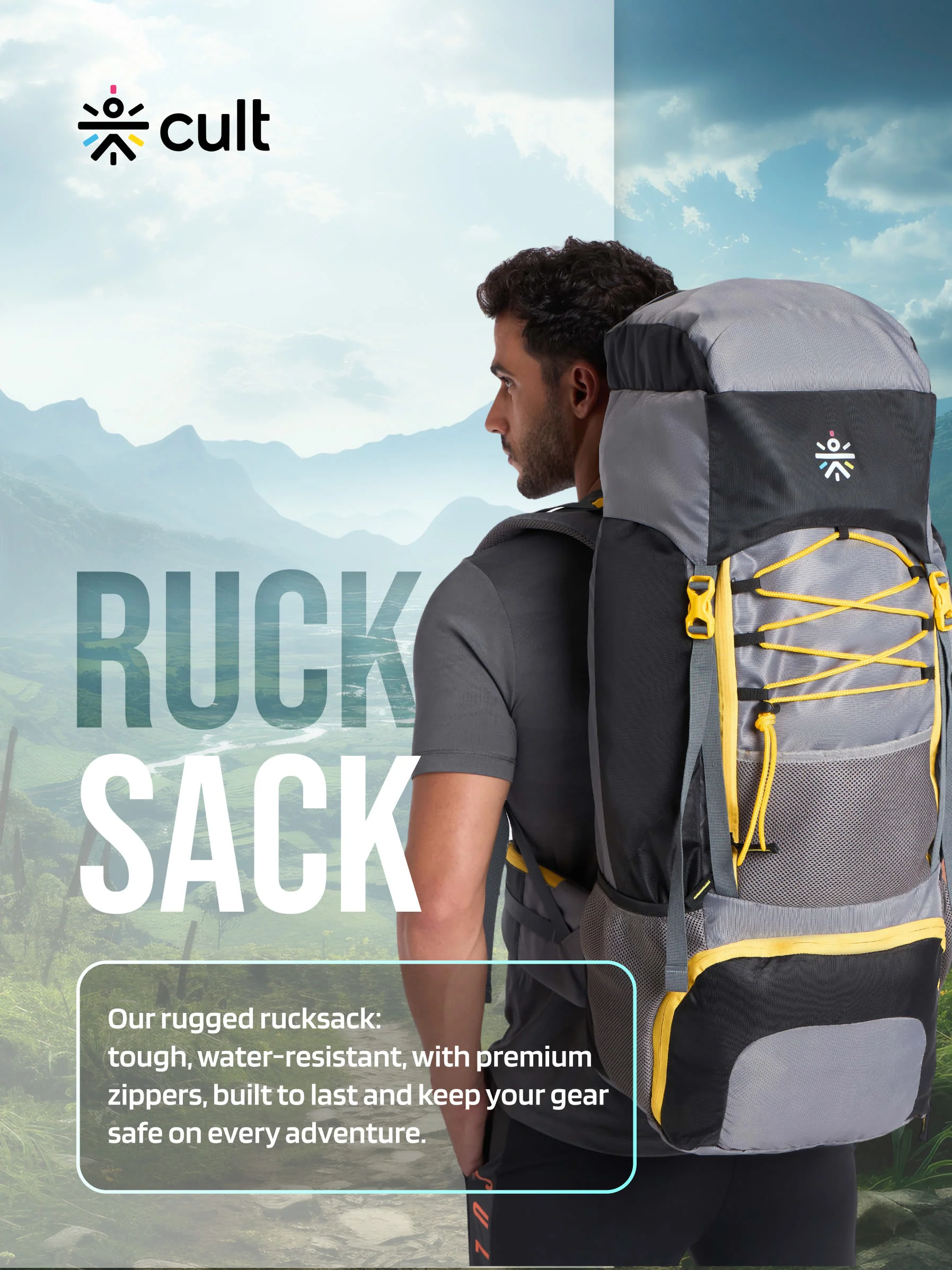 Travel Rucksack 75 L Black - Image 7