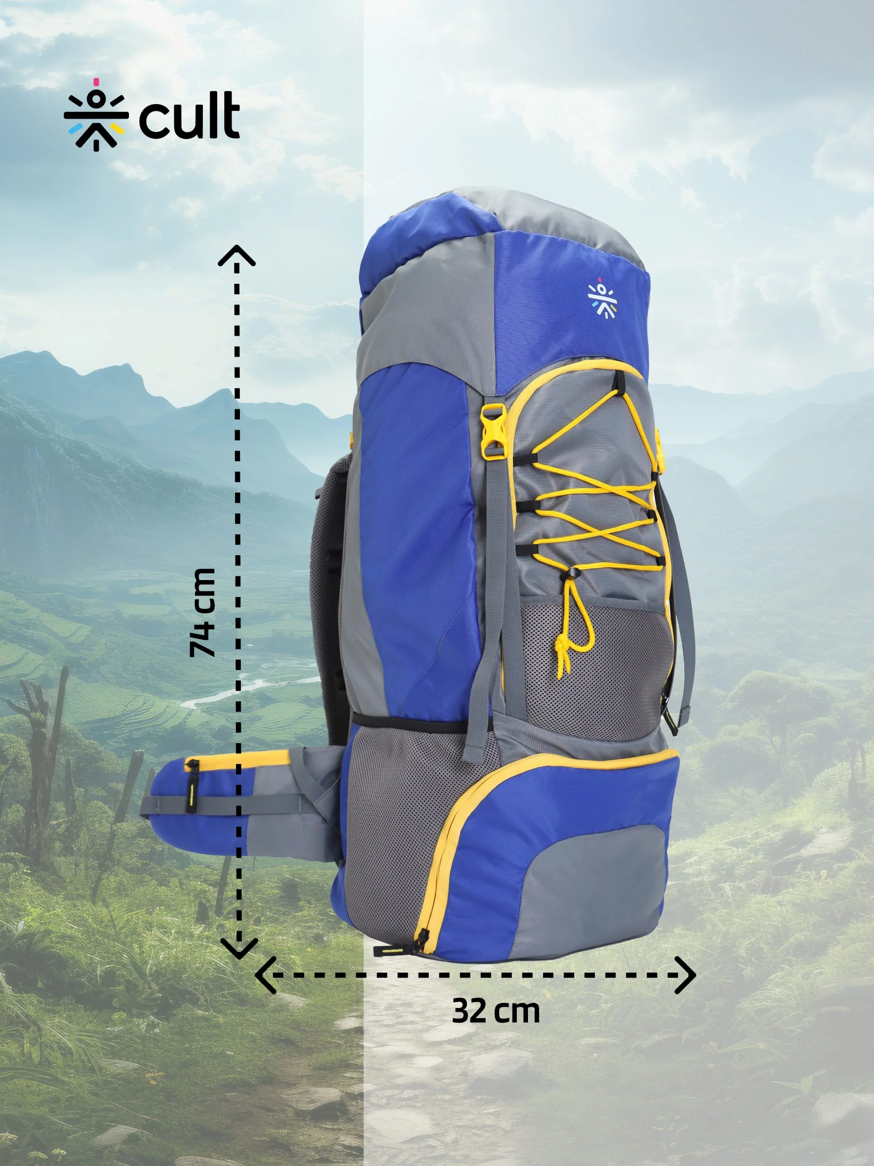 Travel Rucksack 75 L Blue - Image 2