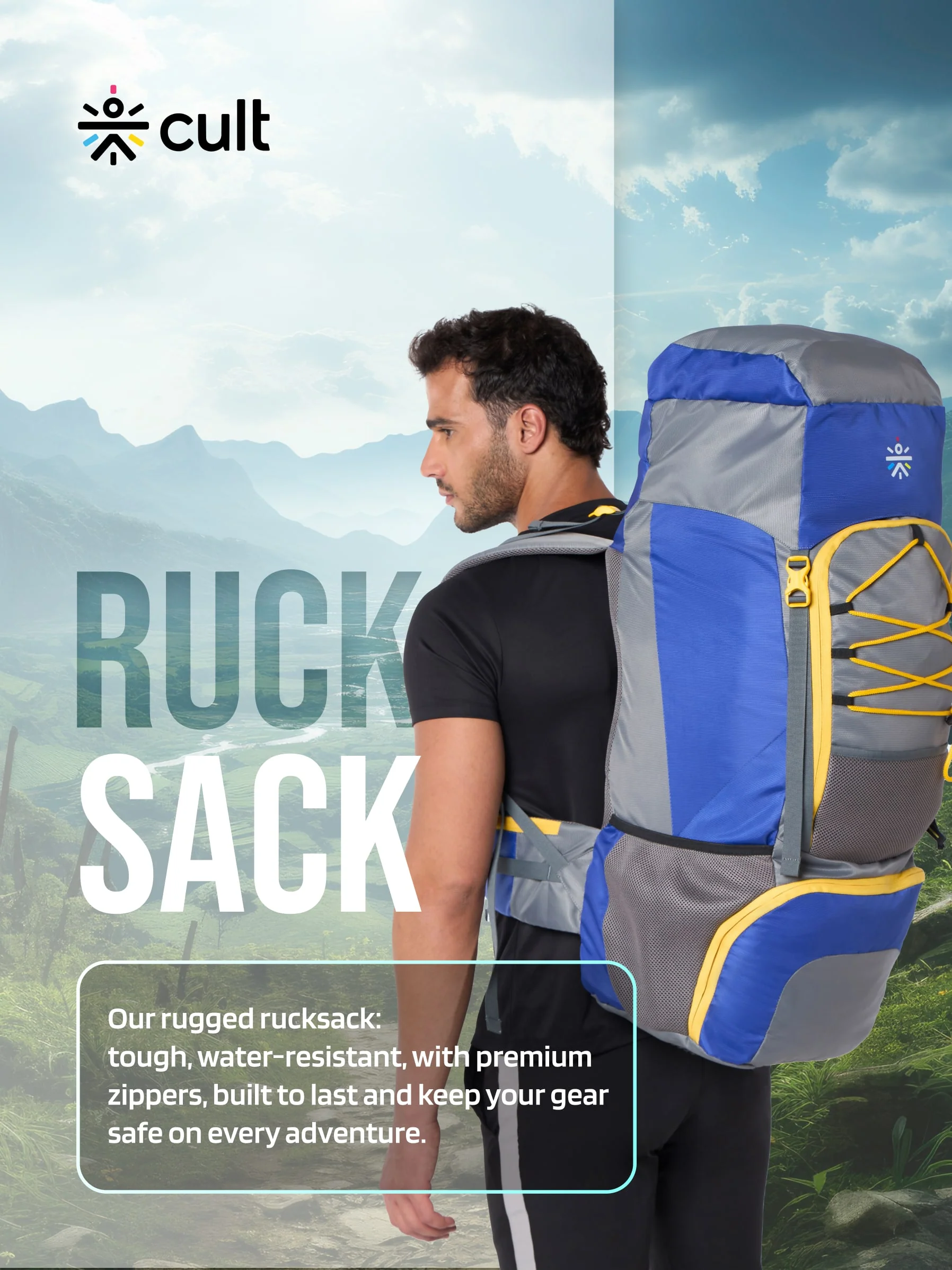 Travel Rucksack 75 L Blue - Image 7