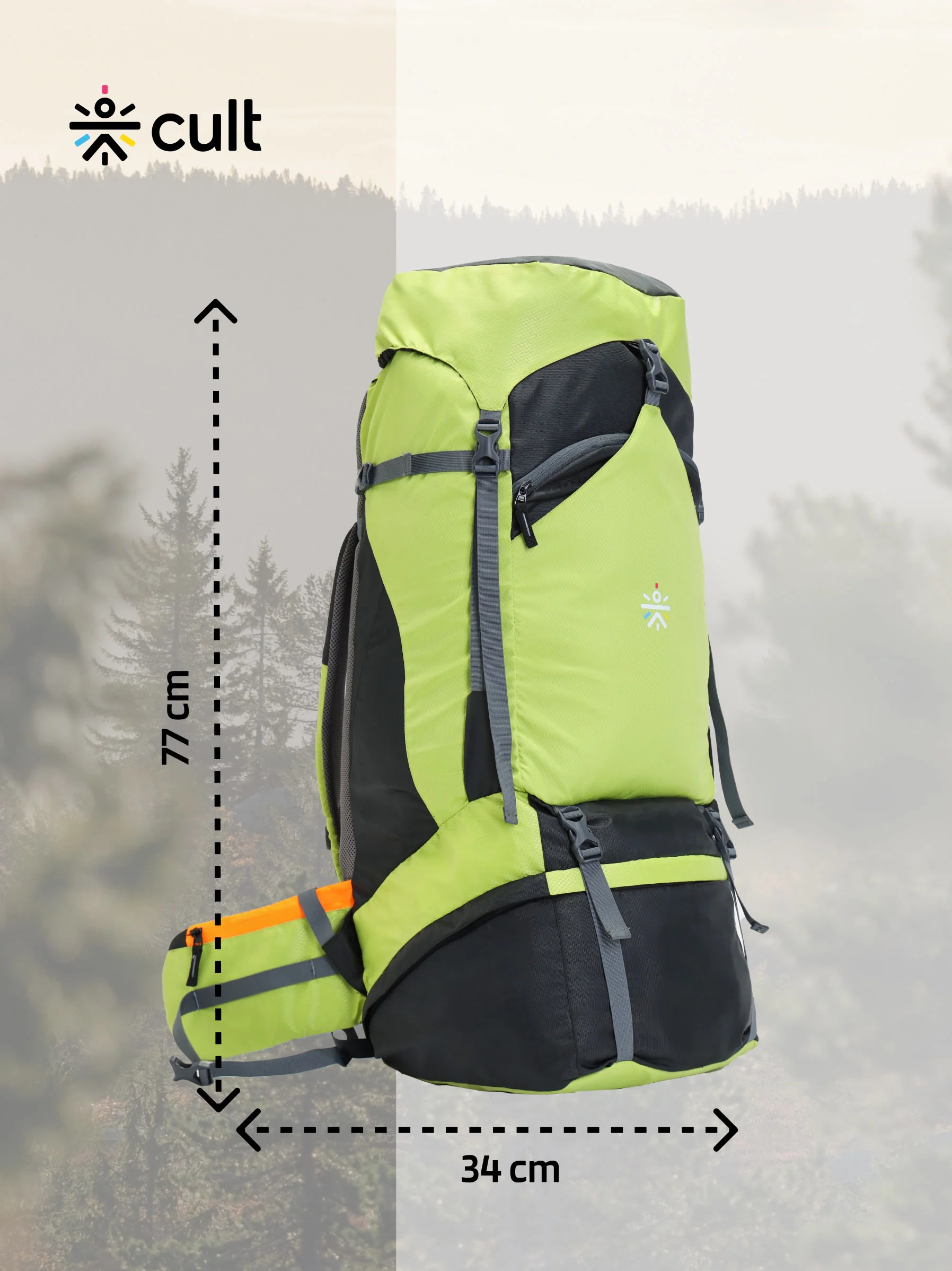 Travel Rucksack 75 L Green - Image 2
