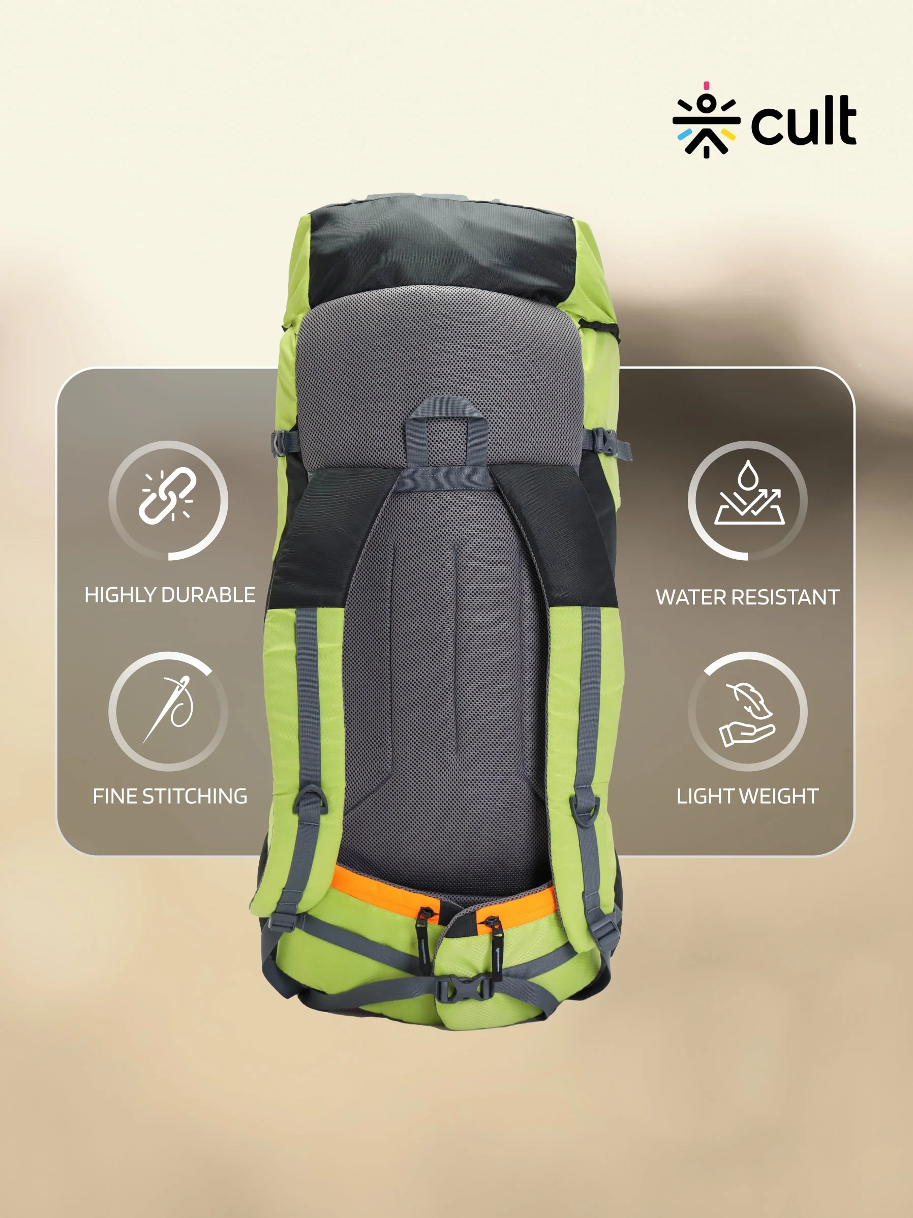 Travel Rucksack 75 L Green - Image 5