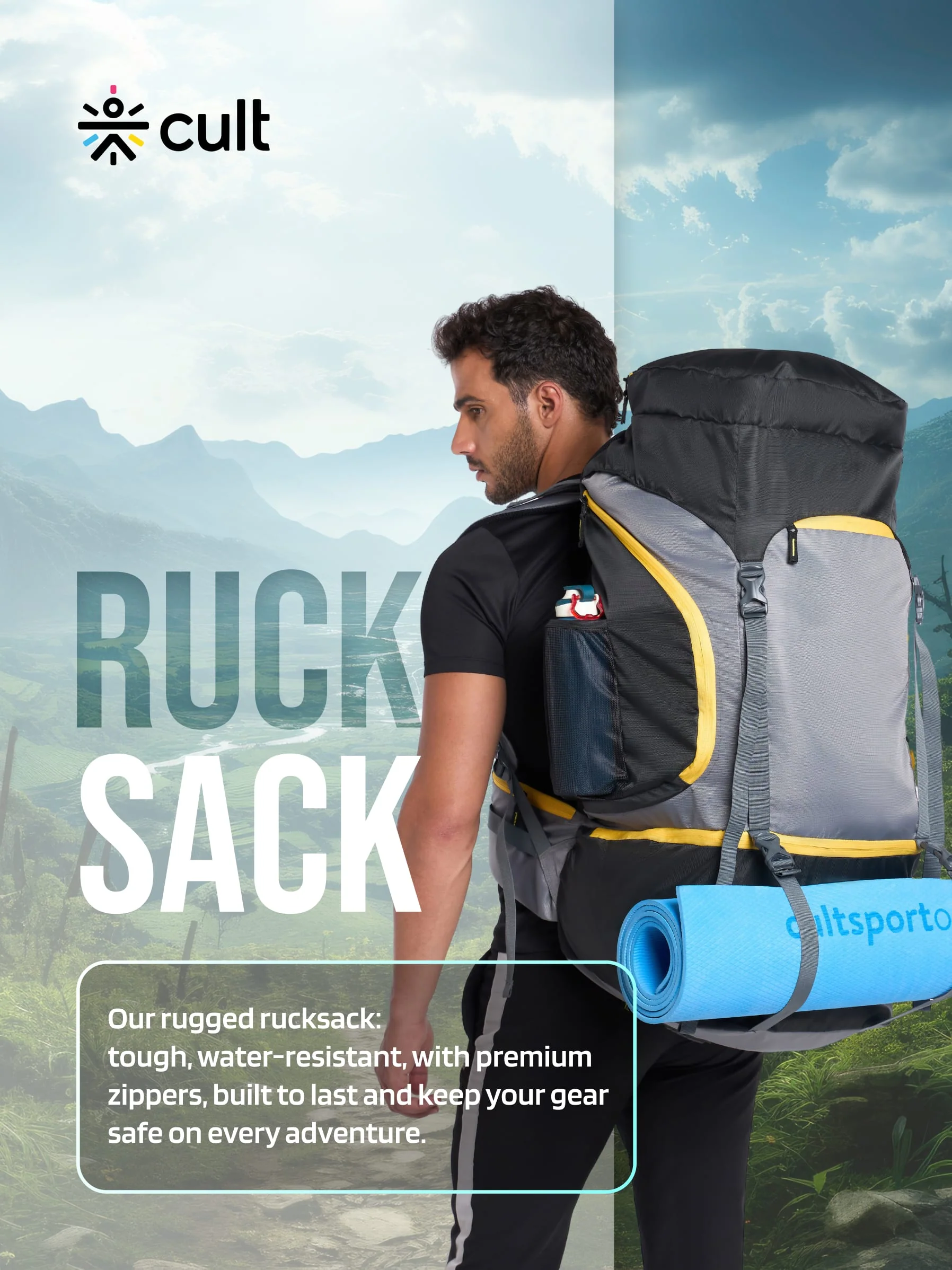 Travel Rucksack 80 L Black - Image 7