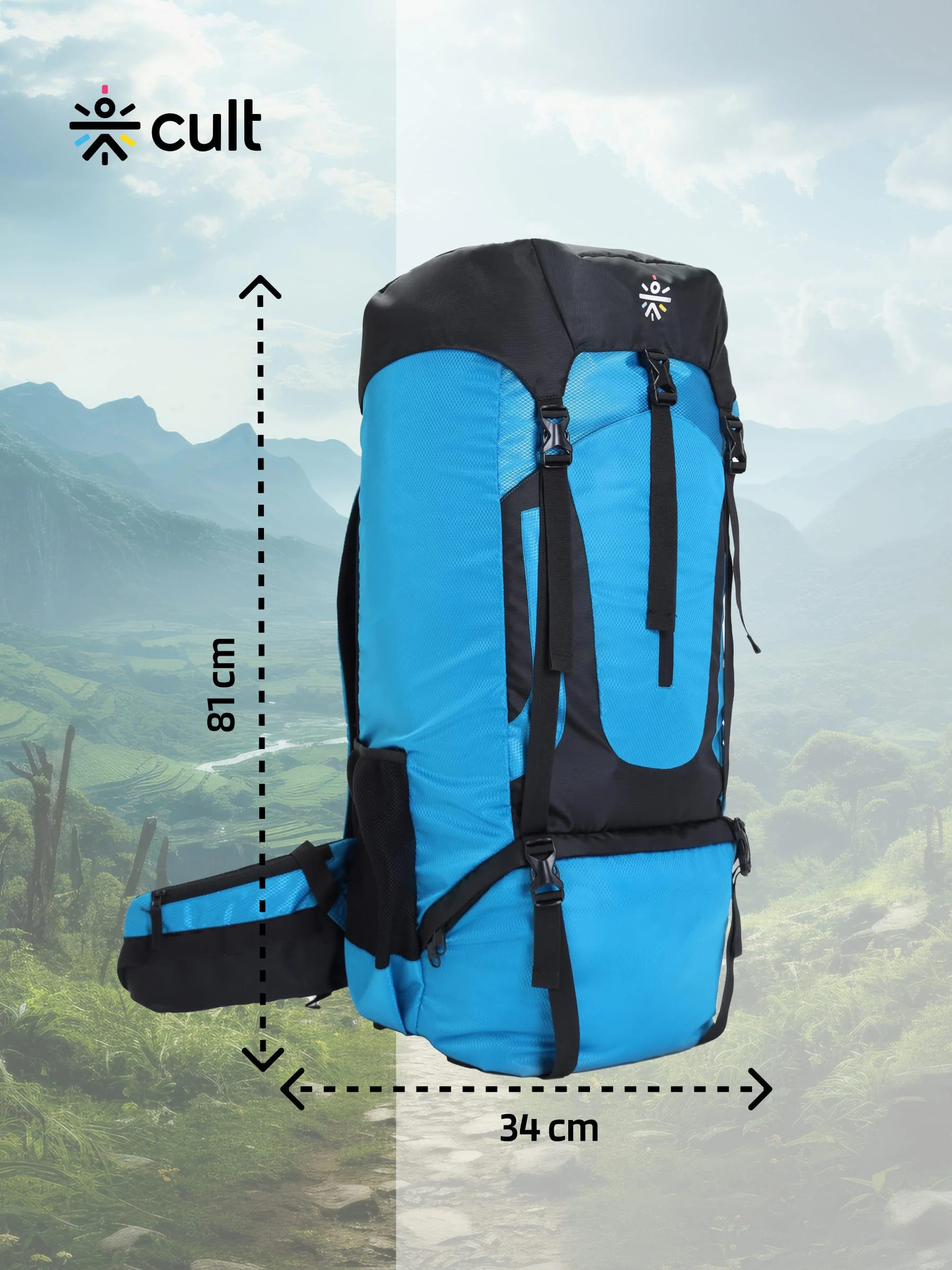 Travel Rucksack 80 L Blue - Image 2