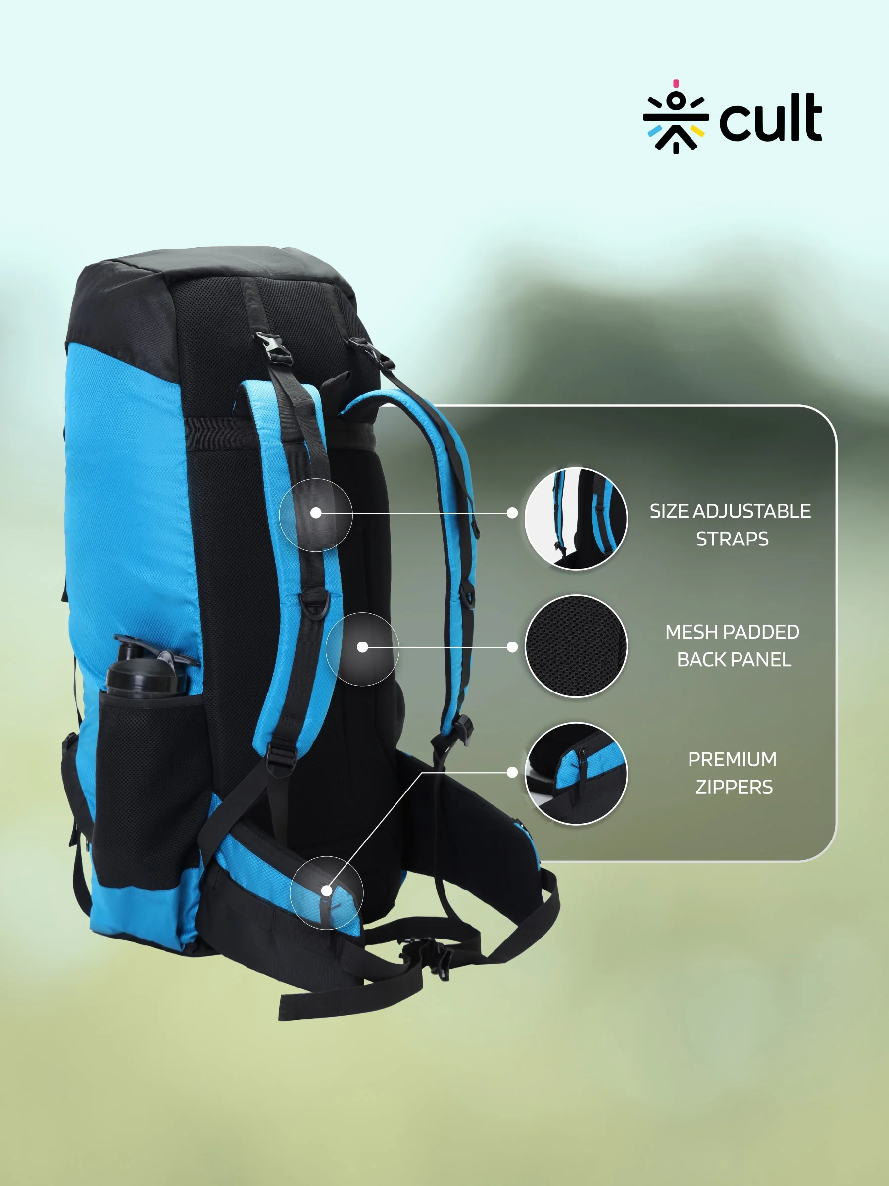 Travel Rucksack 80 L Blue - Image 4