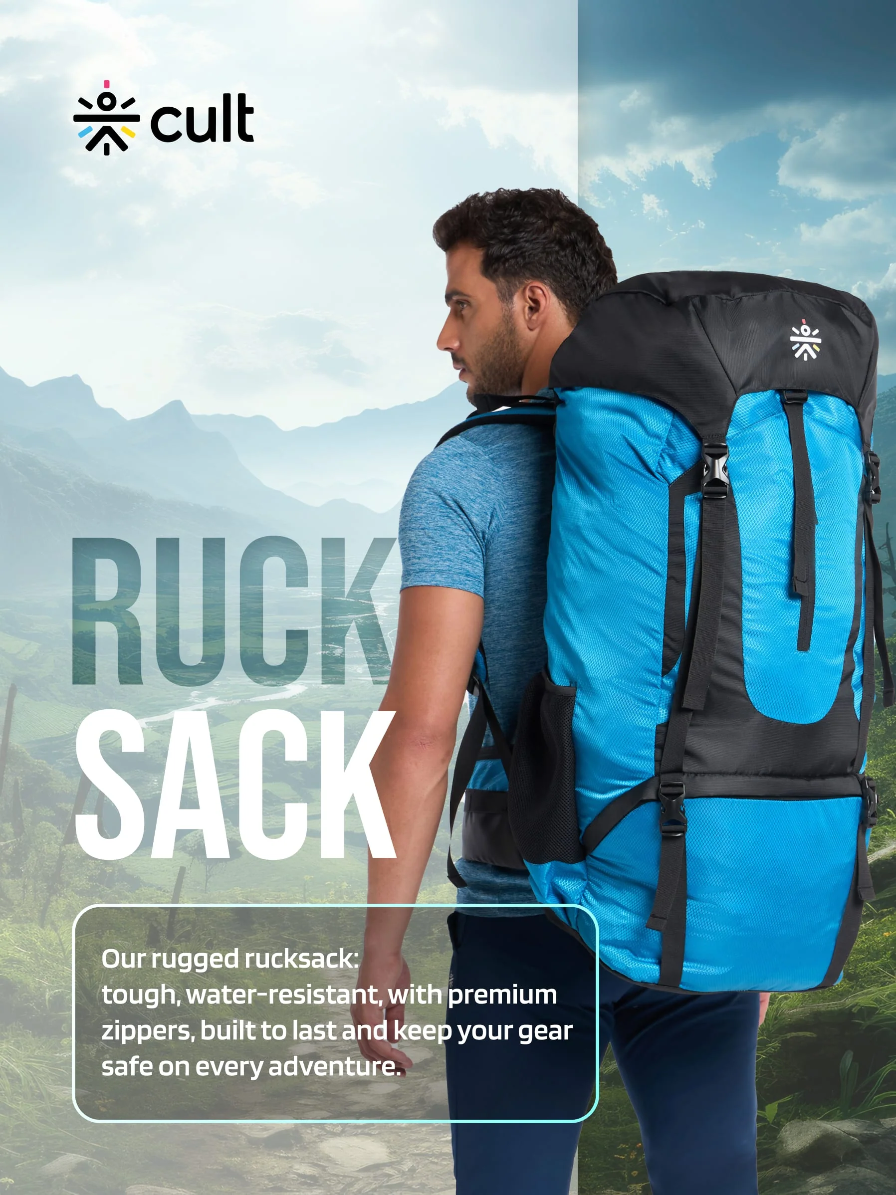 Travel Rucksack 80 L Blue - Image 7