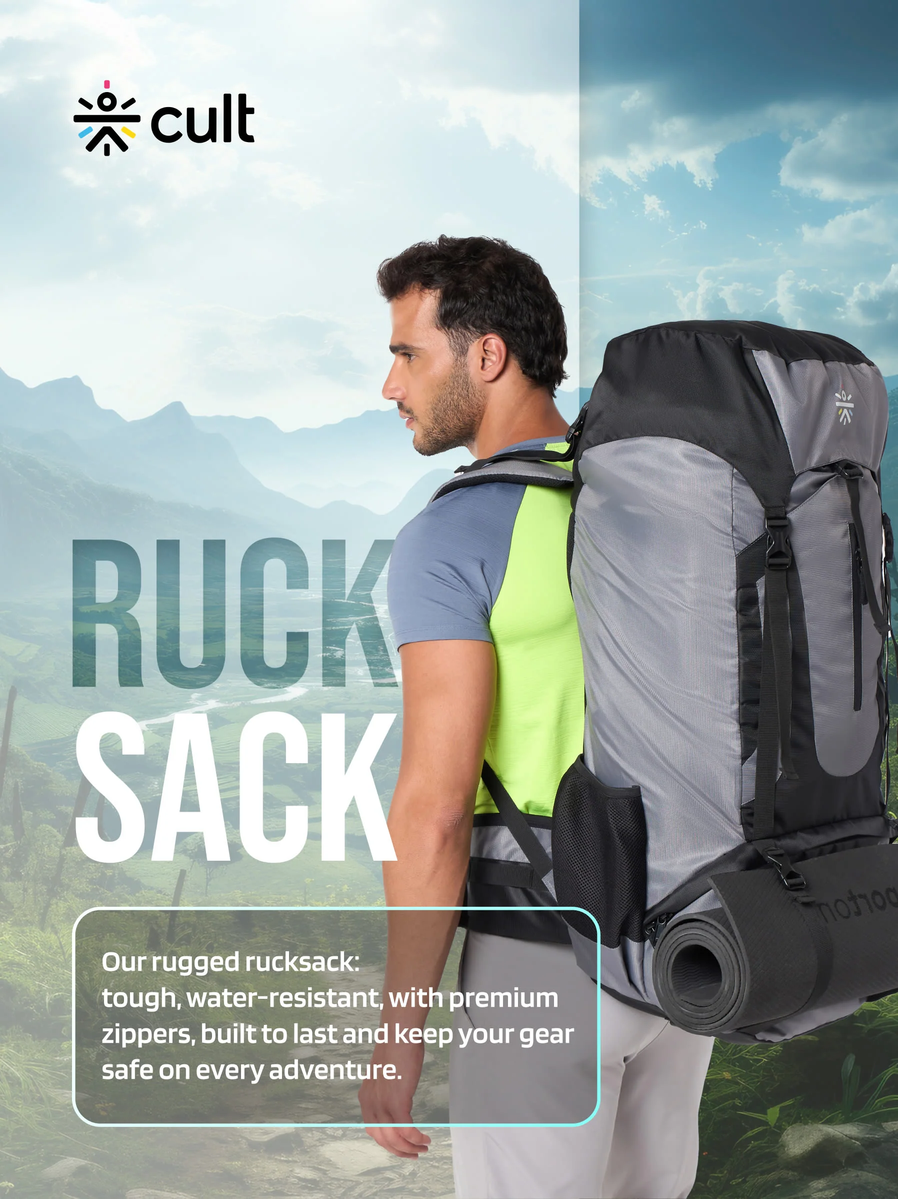 Travel Rucksack 80 L Grey - Image 7