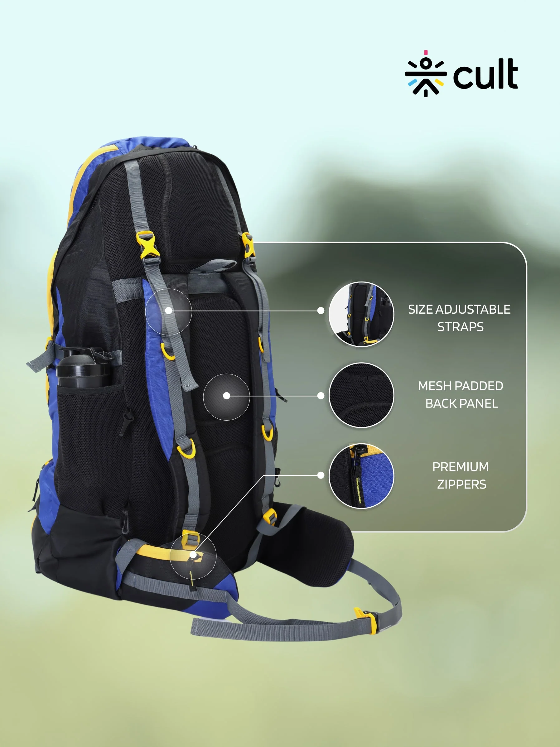 Travel Rucksack 95 L Blue - Image 4
