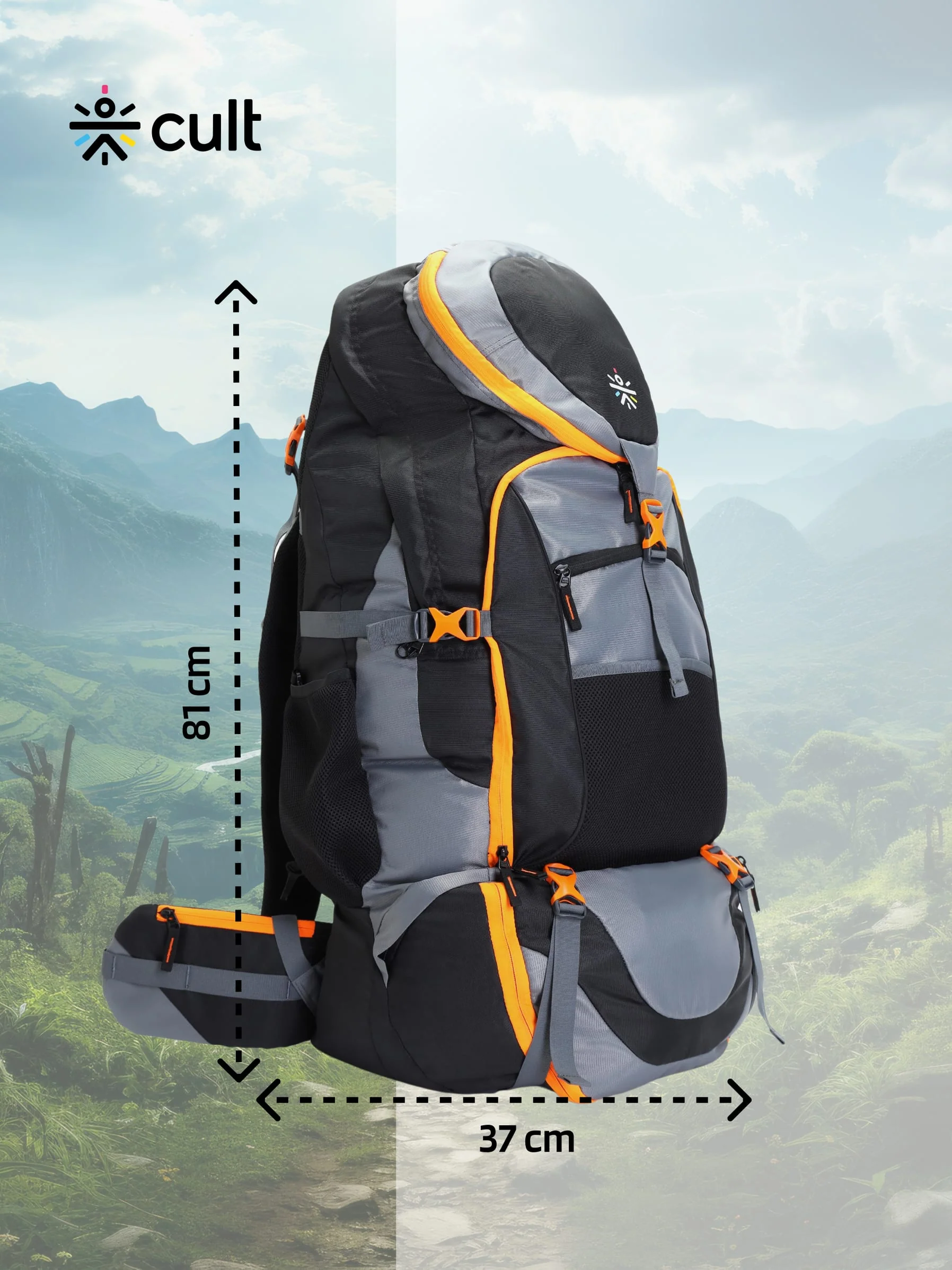 Travel Rucksack 95 L Grey - Image 2