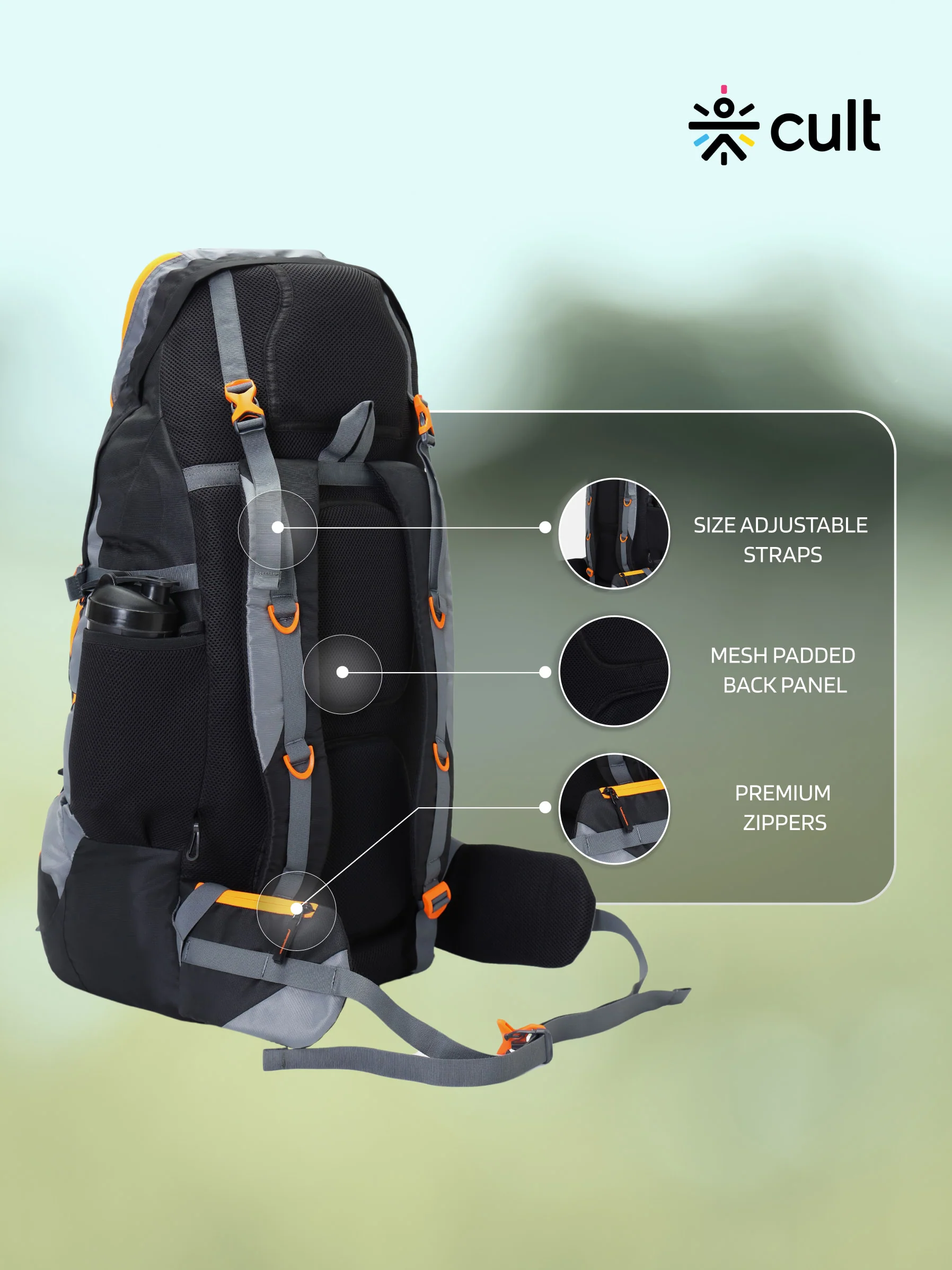 Travel Rucksack 95 L Grey - Image 4