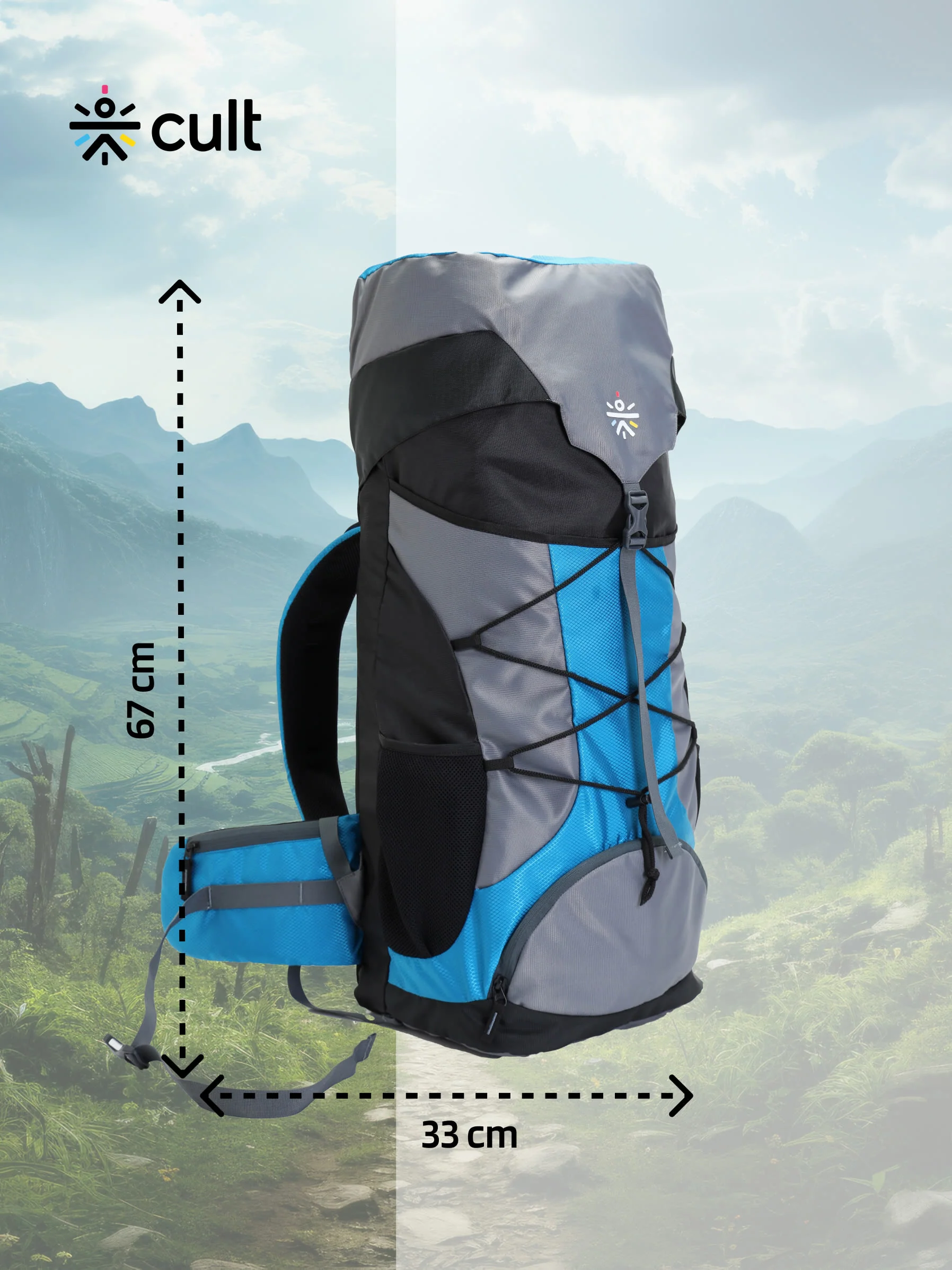 Travel Trekking Rucksack 60 L Blue - Image 2