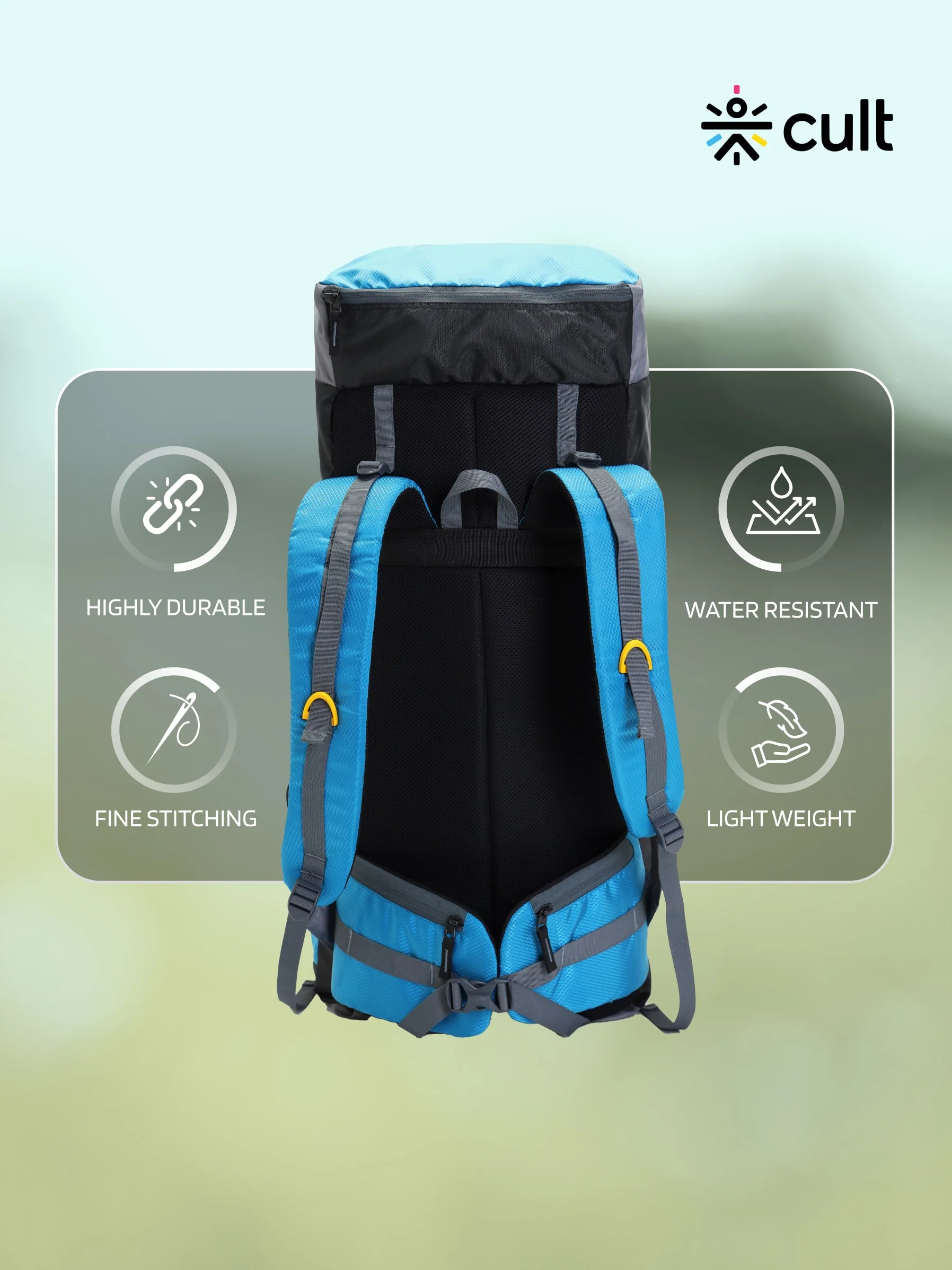 Travel Trekking Rucksack 60 L Blue - Image 5