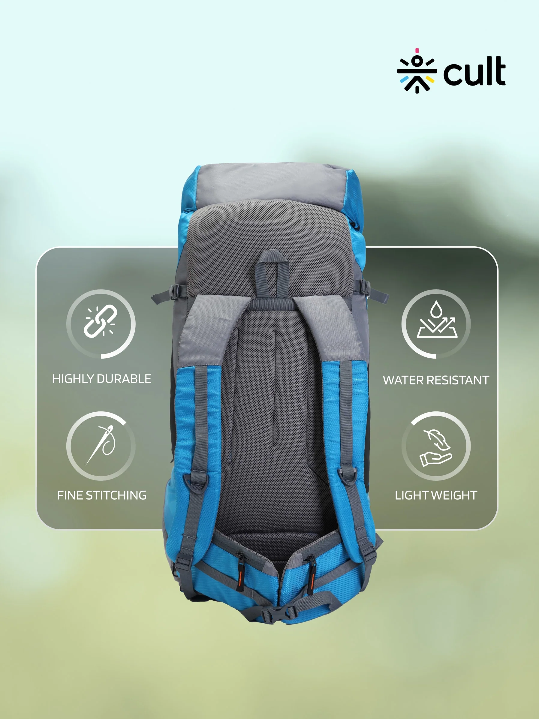 Travel Trekking Rucksack 75 L Blue - Image 5