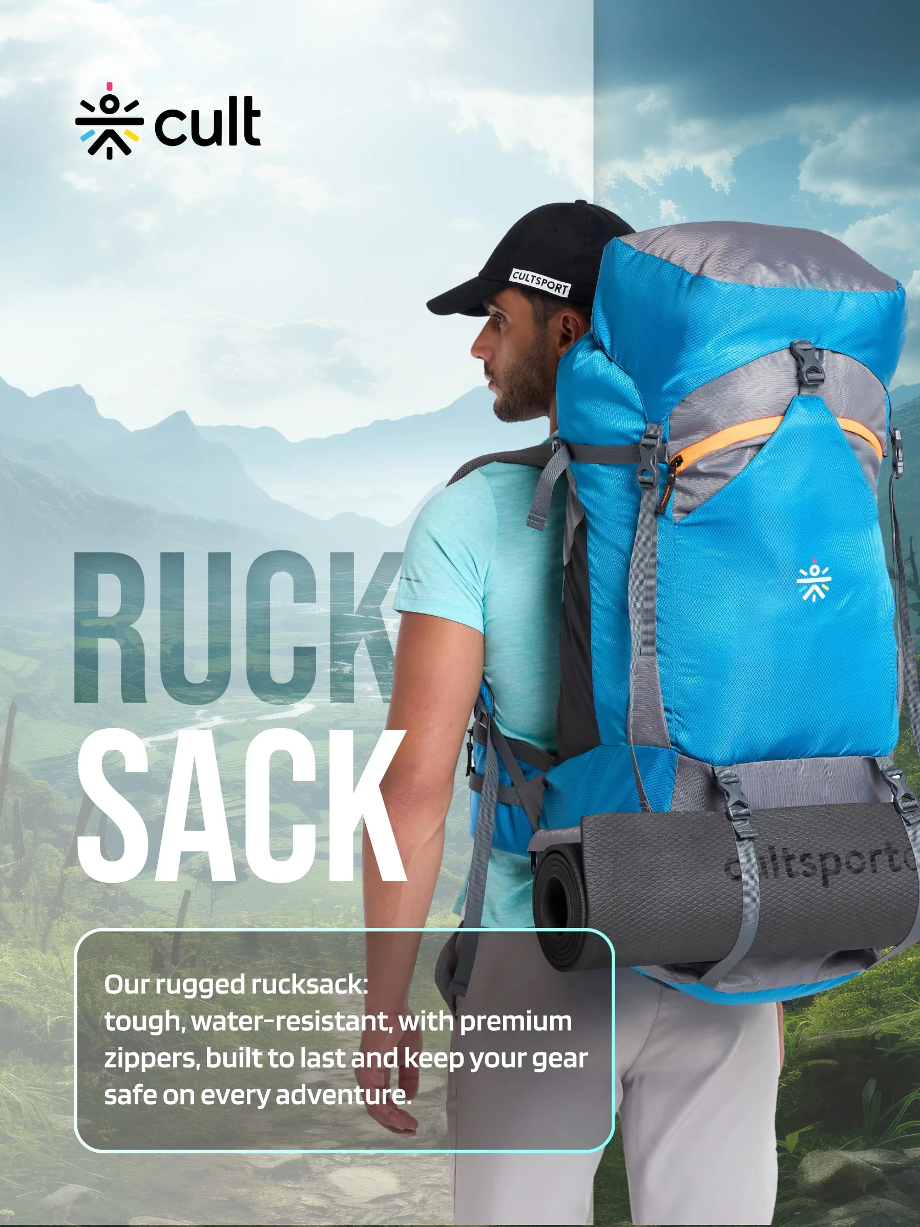 Travel Trekking Rucksack 75 L Blue - Image 7