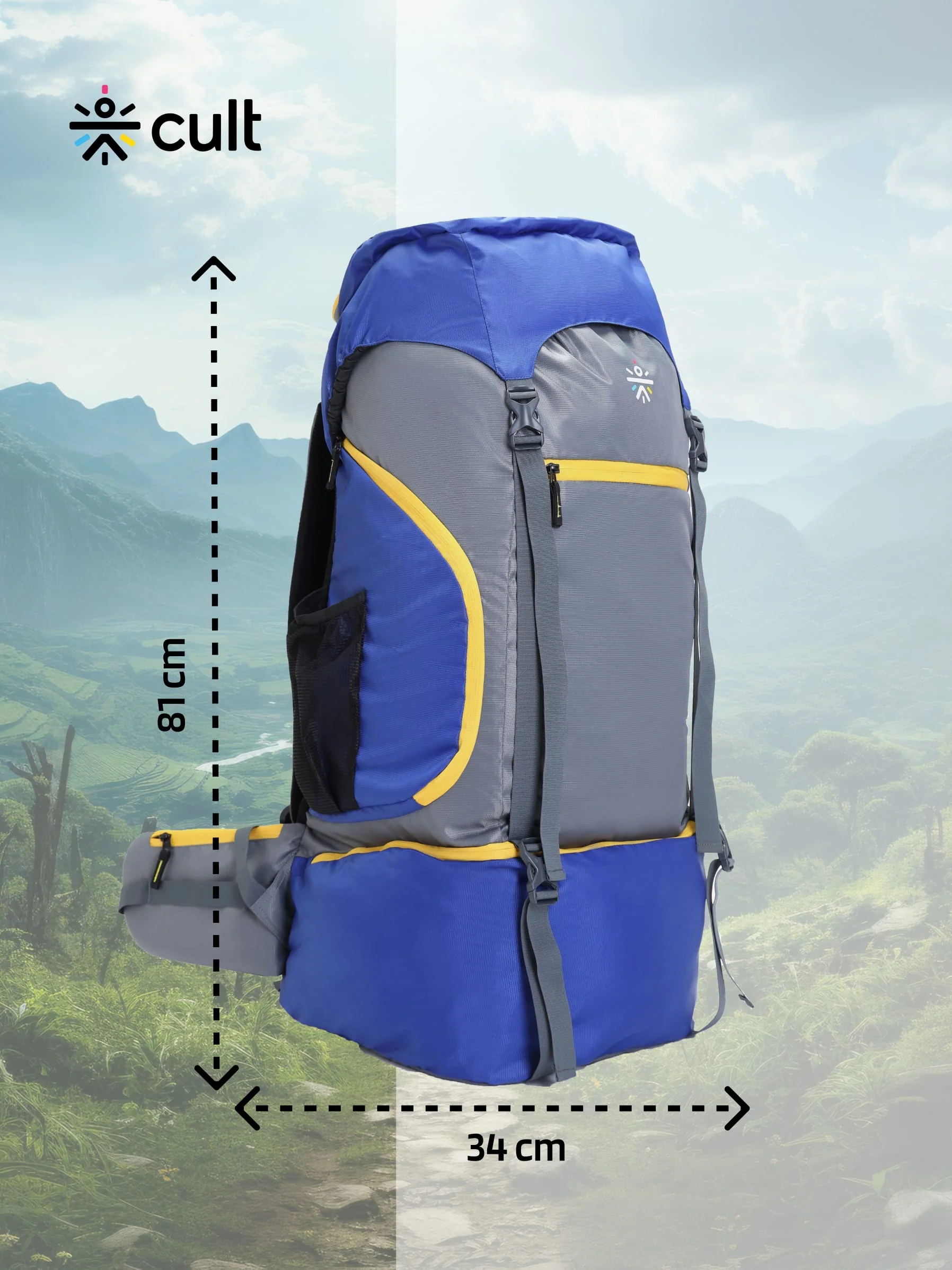 Travel Trekking Rucksack 80 L Blue - Image 2