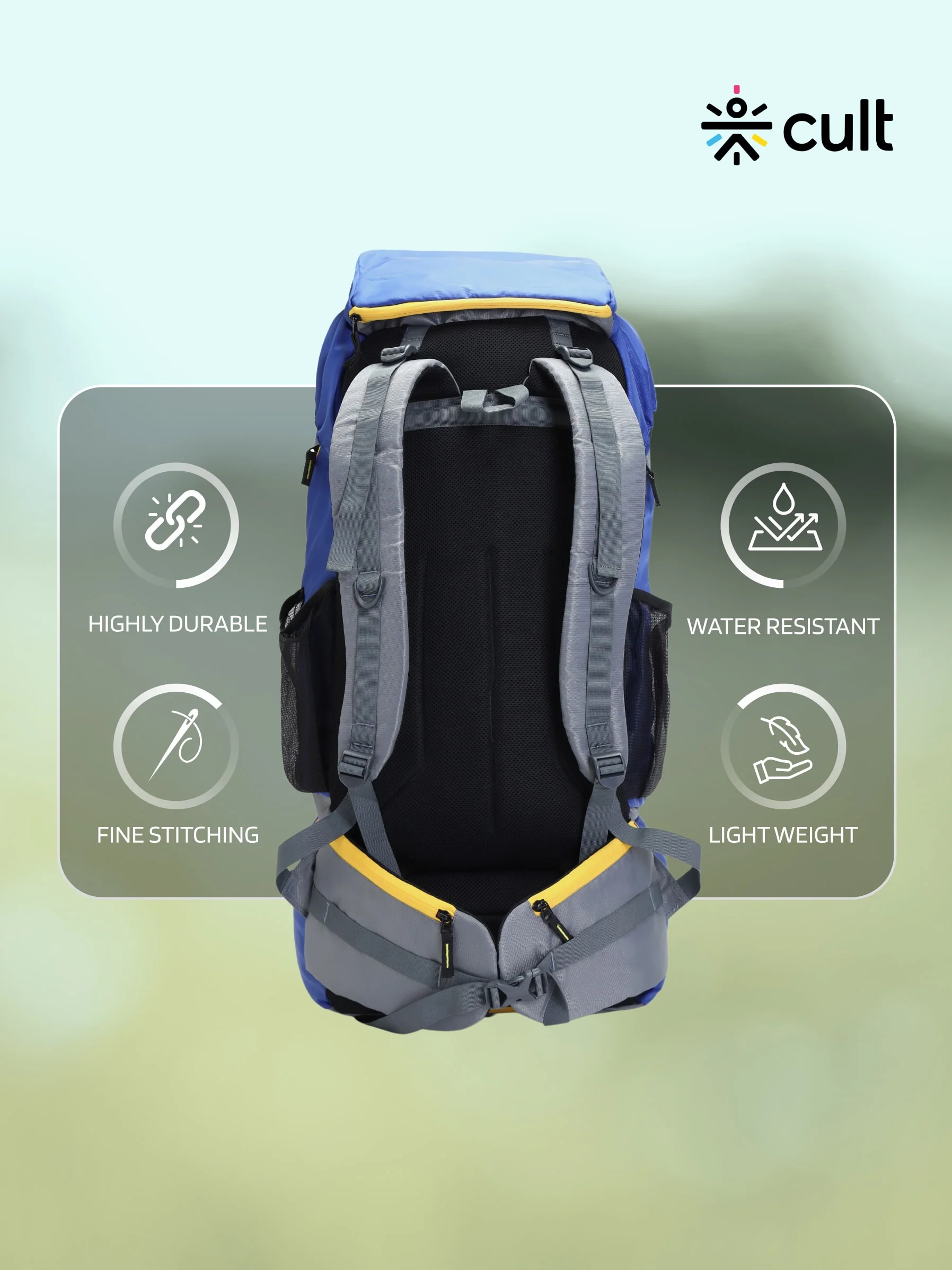 Travel Trekking Rucksack 80 L Blue - Image 5