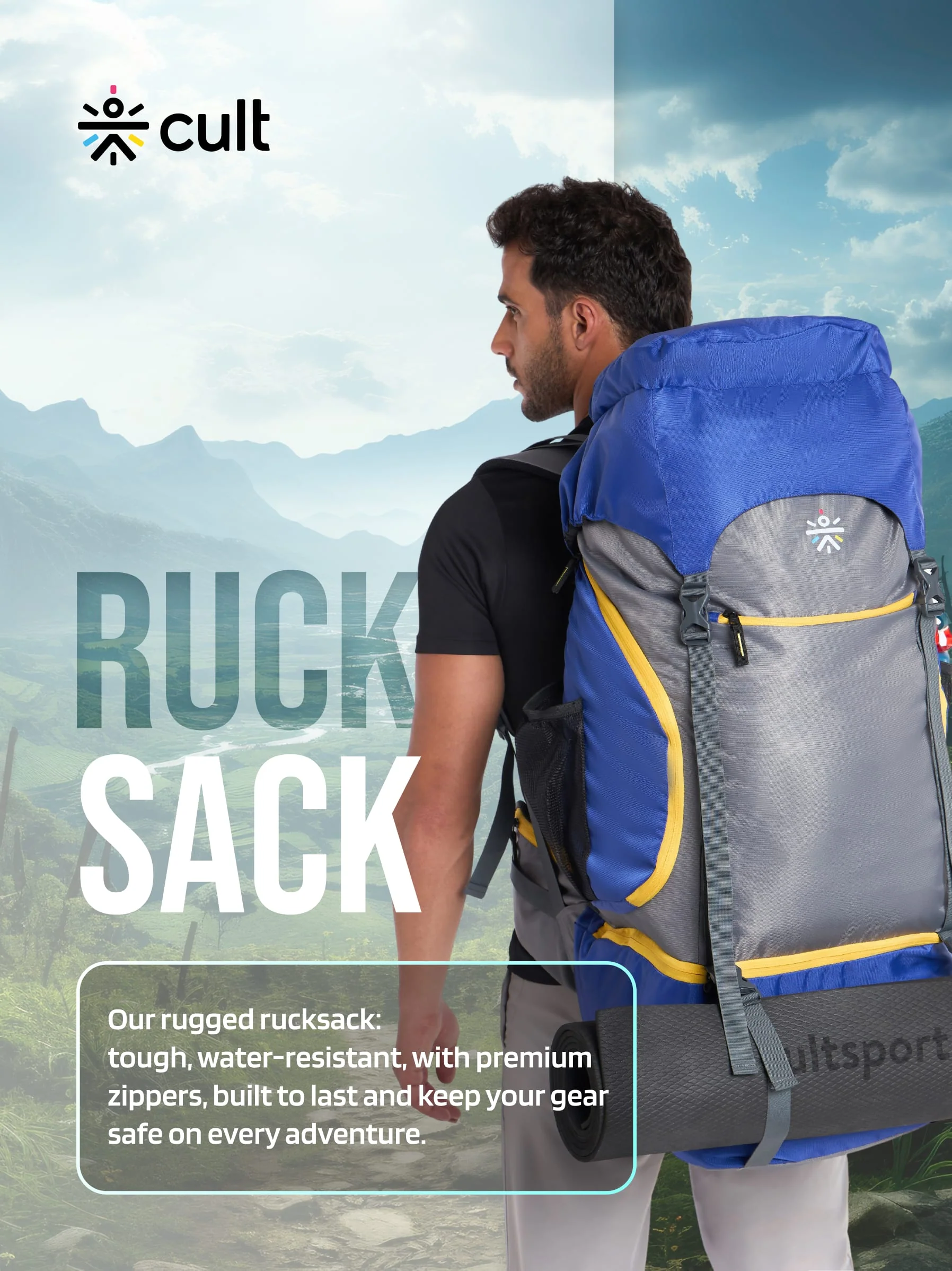 Travel Trekking Rucksack 80 L Blue - Image 7