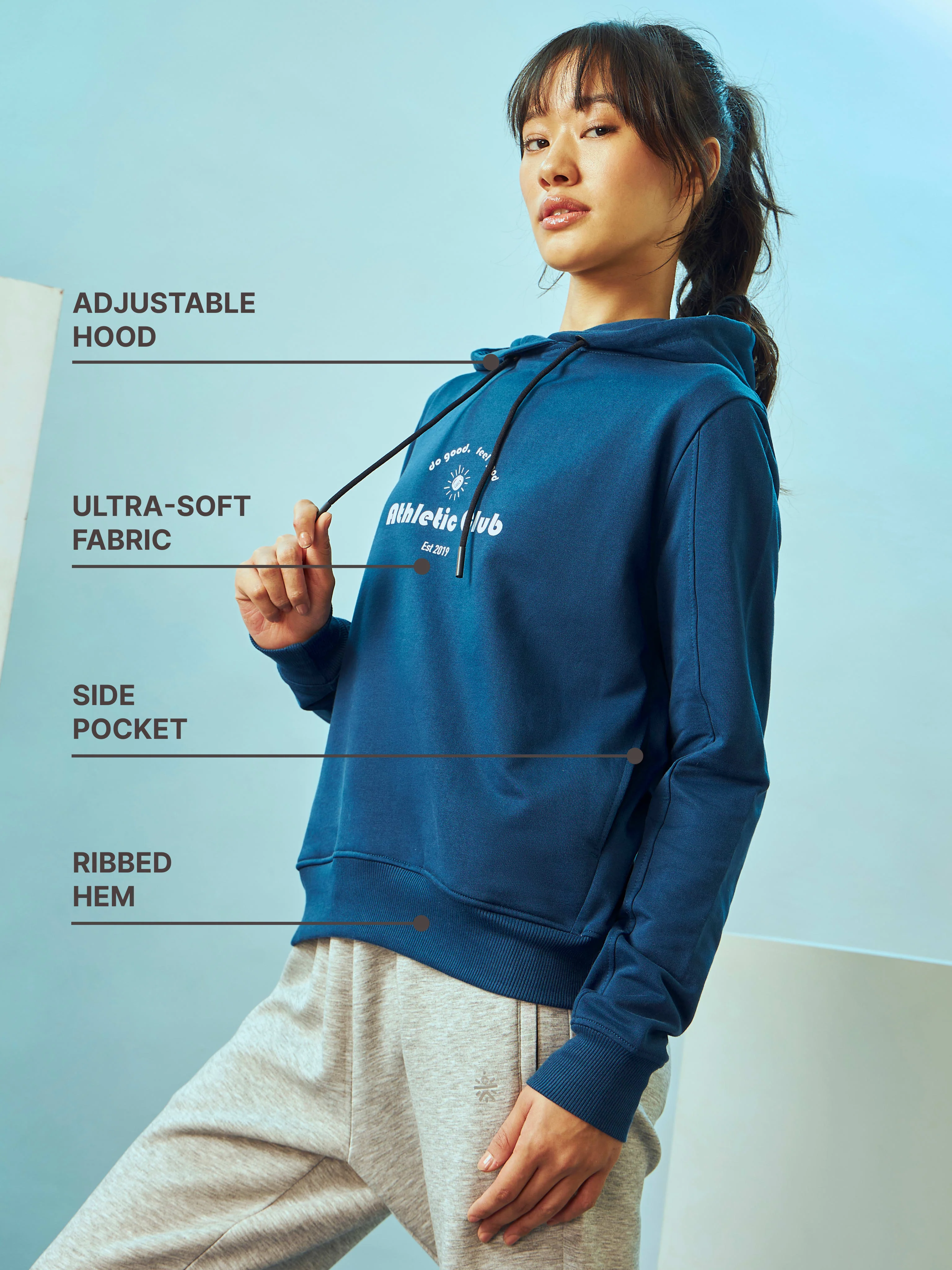Typographic Print Sweatshirt with Pockets - Image 5