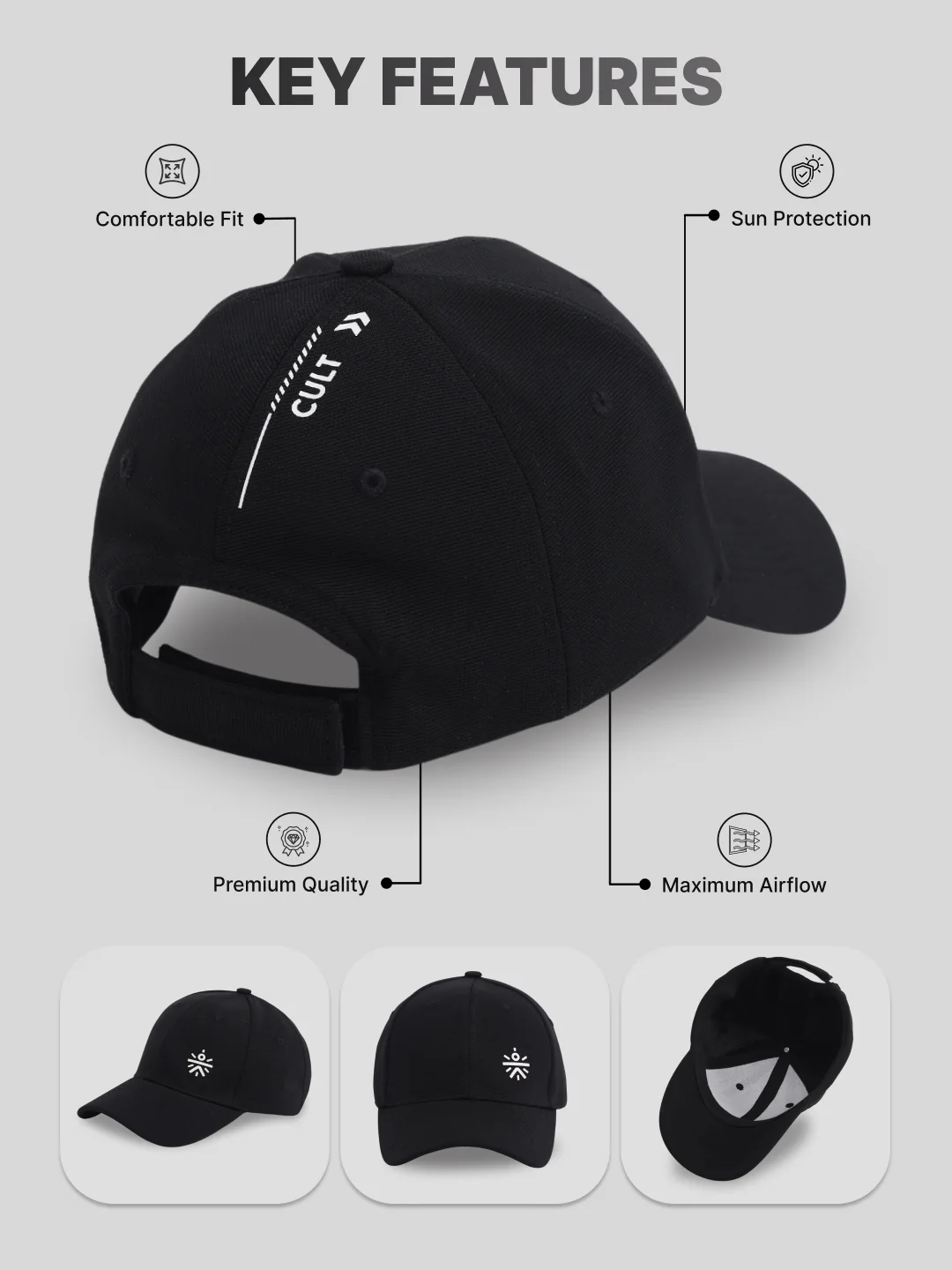 Unisex Adjustable Sports Cap - Image 3