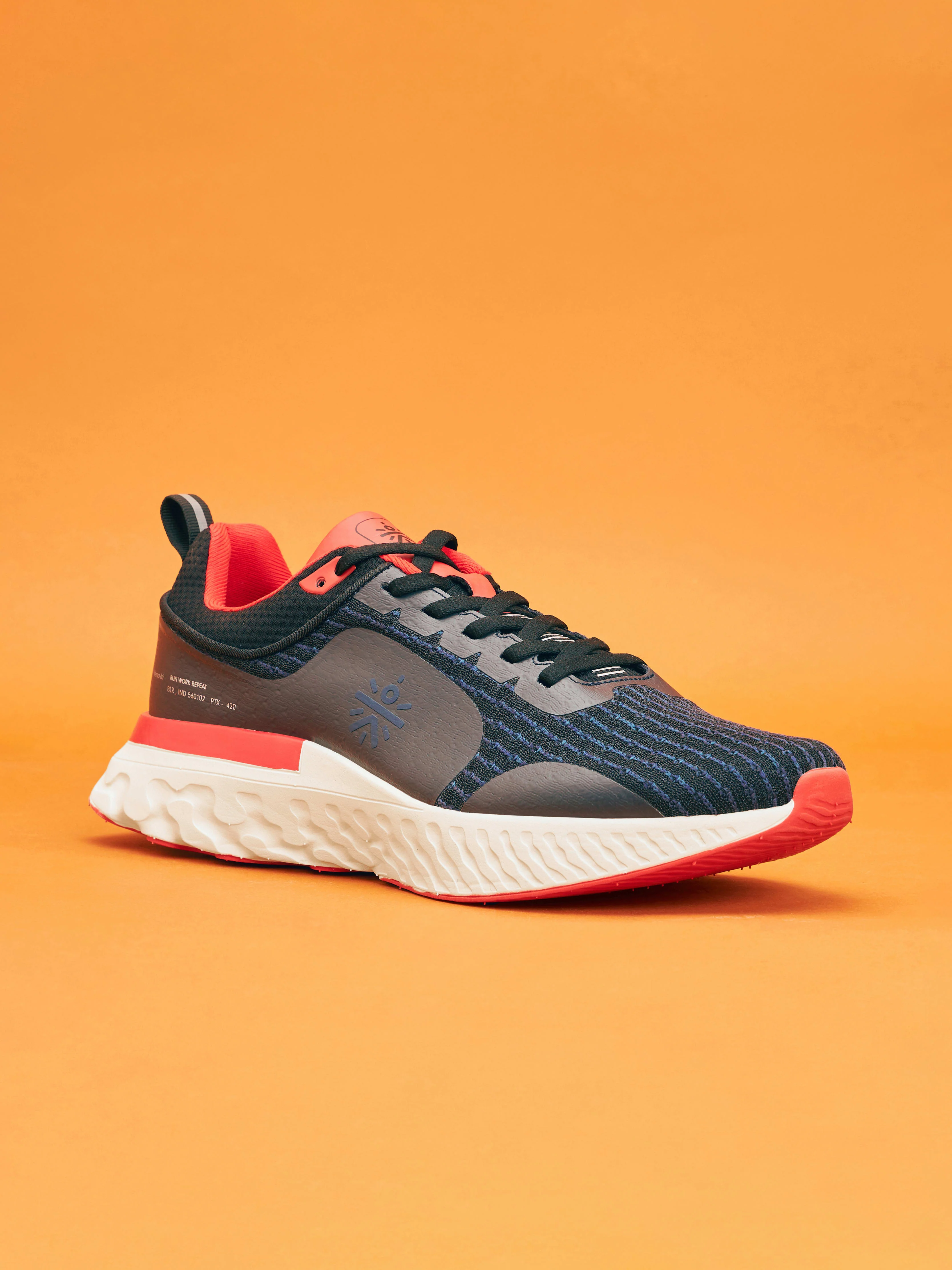 cult Versa Maze Men Running Shoes - Charcoal/Red - Image 7