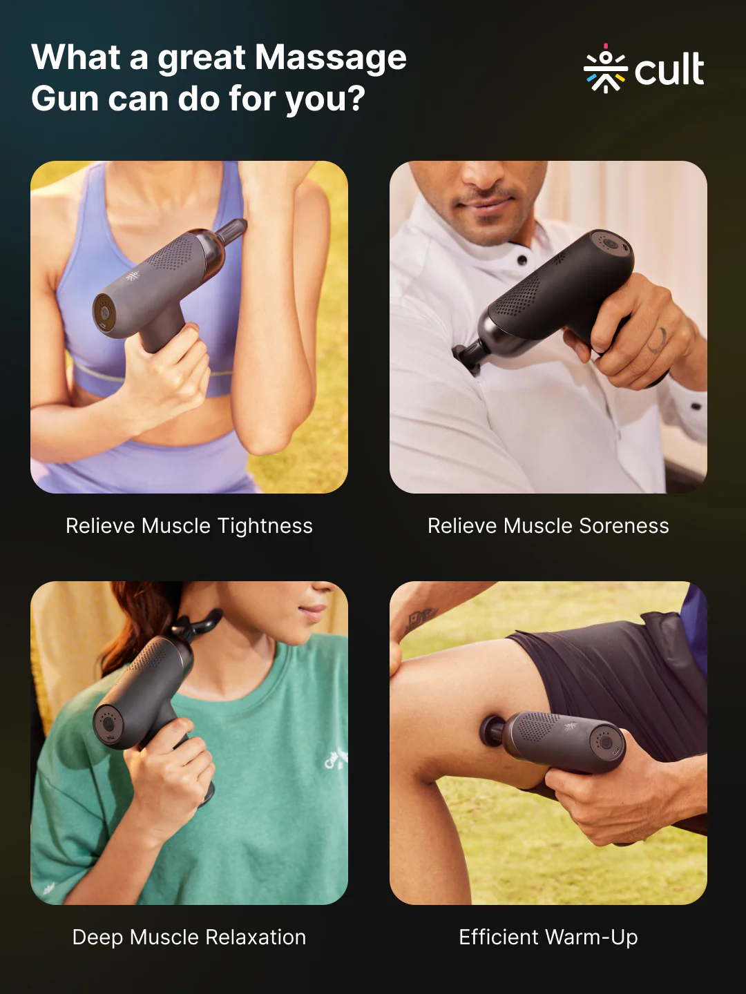 Cult Volt Plus, Full Body Professional Gun Massager, QuietMotion Tech, Deep Tissue Percussions, 3000mAh battery, 6 Speed levels, Silicone head, Carry Pouch. - Image 8
