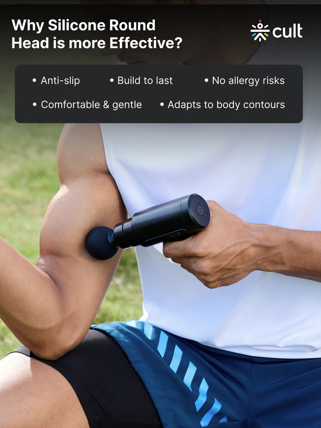 Cult Volt, Full Body Professional Gun Massager, QuietMotion Tech, Deep Tissue Percussions, 3000mAh battery, 6 Speed levels, Silicone head, Lightweight, Carry Pouch. - Image 6