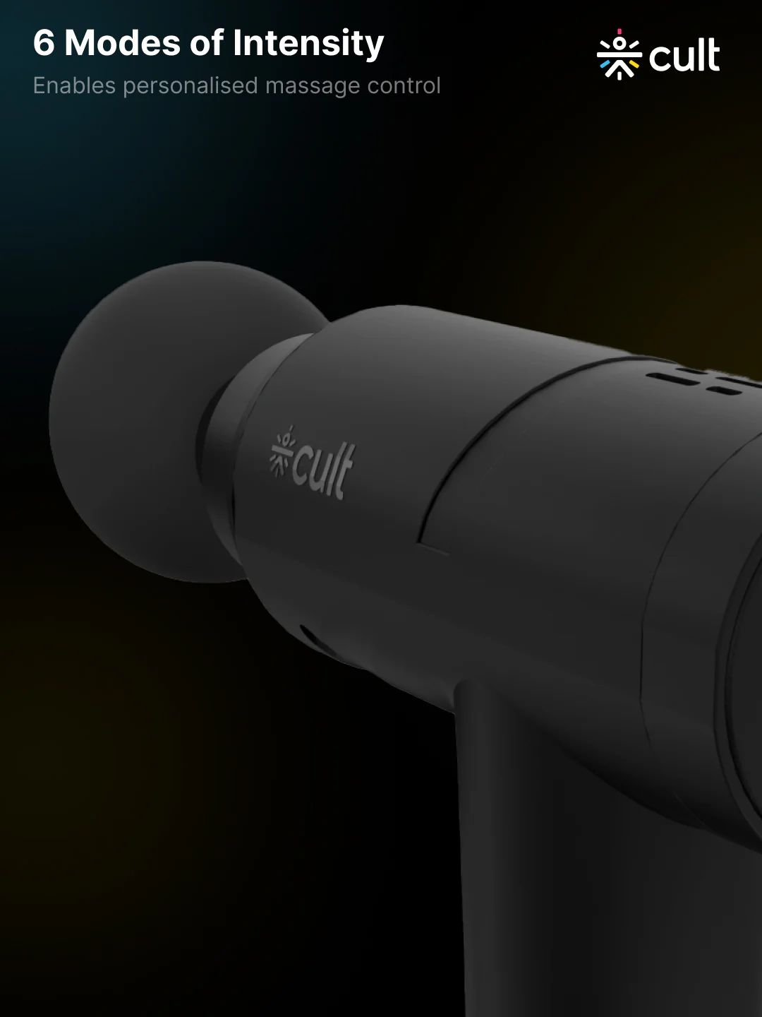 Cult Volt Pro, Full Body Professional Gun Massager, 4500 mAh battery, QuietMotion Tech, Deep Tissue Percussions, 4 Interchangeable heads, 6 Speed levels, Silicone head, Carry Pouch. - Image 8
