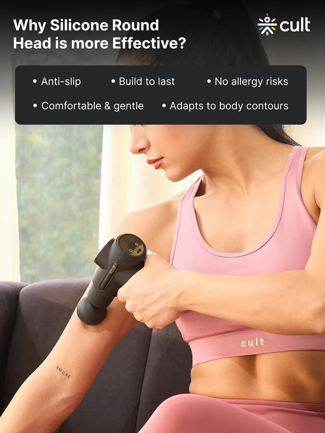 Cult Volt X, Full Body Professional Gun Massager with Hot and Cold Therapy, 3000mAh battery, QuietMotion Tech, 6 Interchangeable heads, 6 Speed levels, Silicone head, Carry Pouch. - Image 7