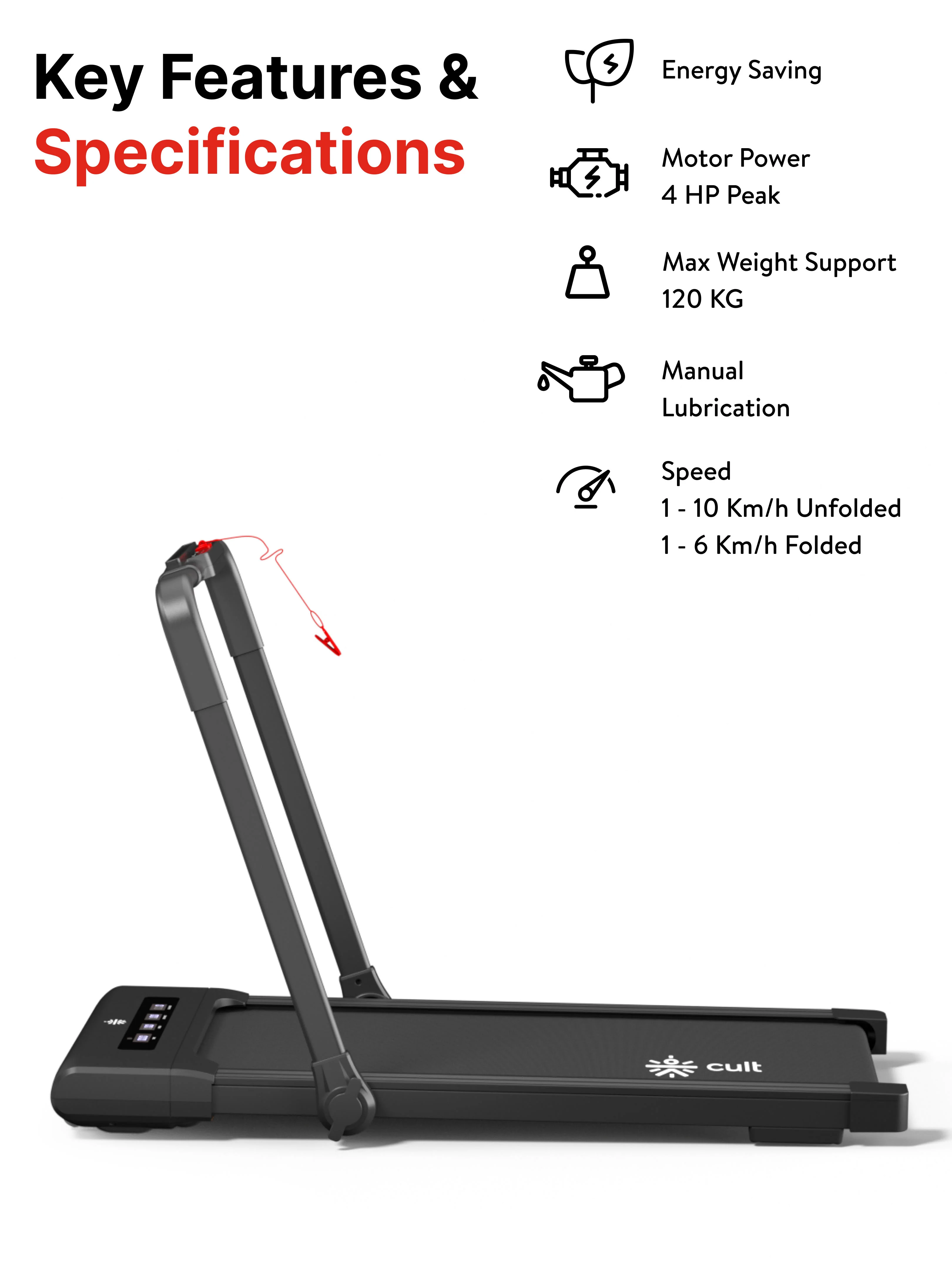 Walking pad Elite 4HP Peak | Max Speed-10kmph | Max Weight-120kg With Remote Access | Walking Pad for Home Use (with 6 months extended warranty) - Image 3