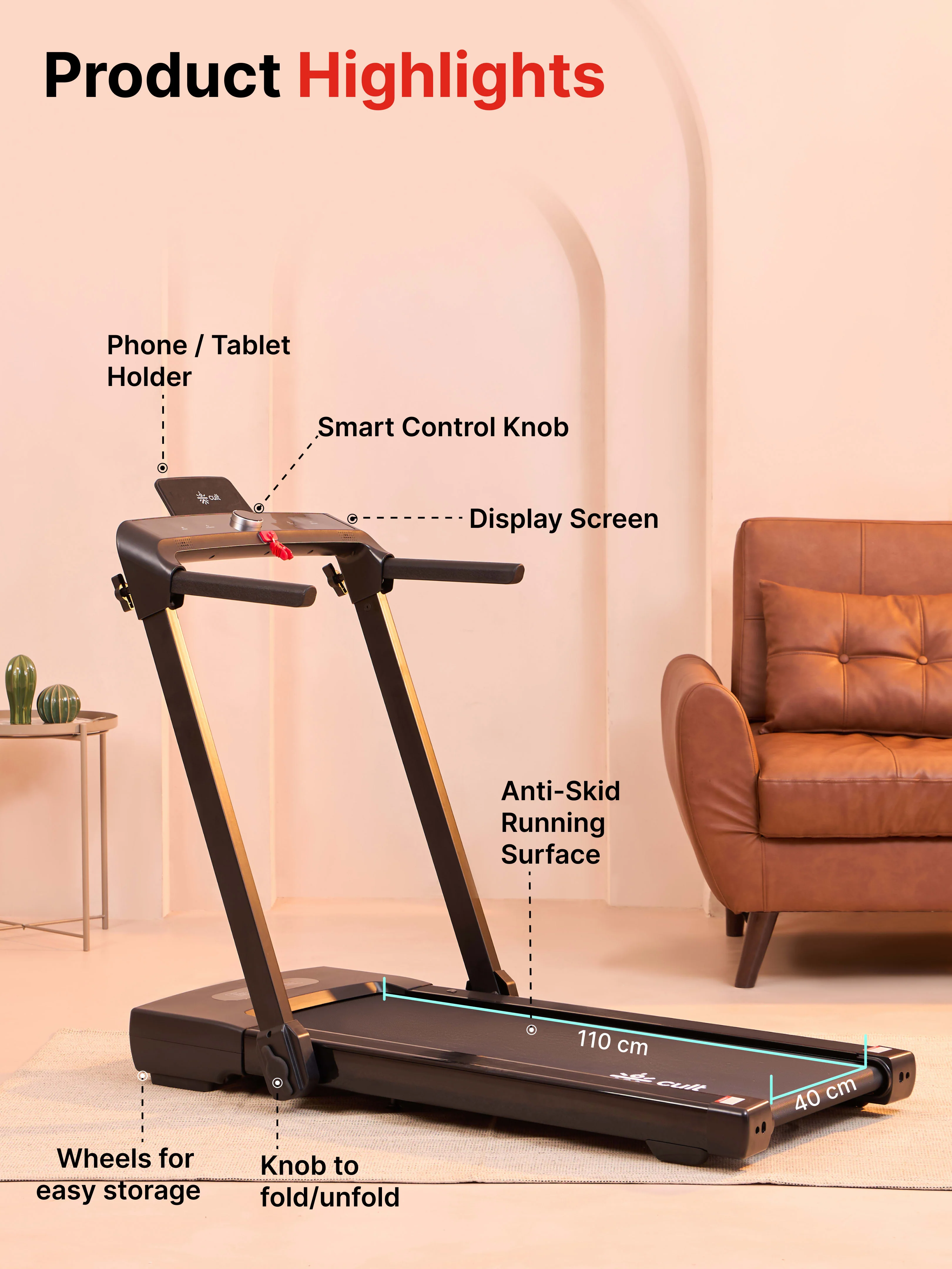 Walking pad Luxe 5HP Peak | Max Speed-14kmph | Max Weight-120kg With Remote Access | Walking Pad for Home Use (with 6 months extended warranty) - Image 3