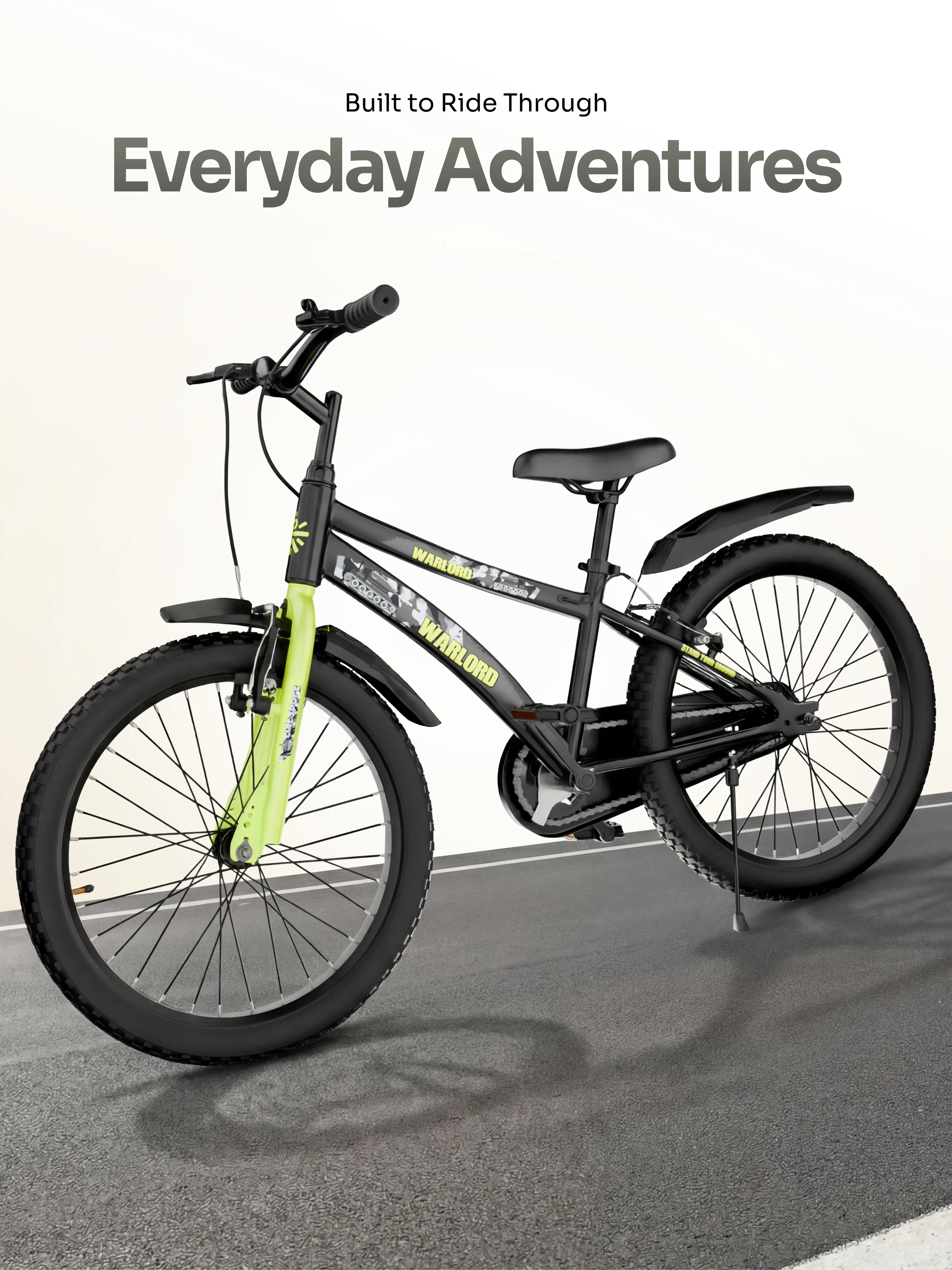 Warlord 20T Steel Frame Kids Bike Black - Image 2