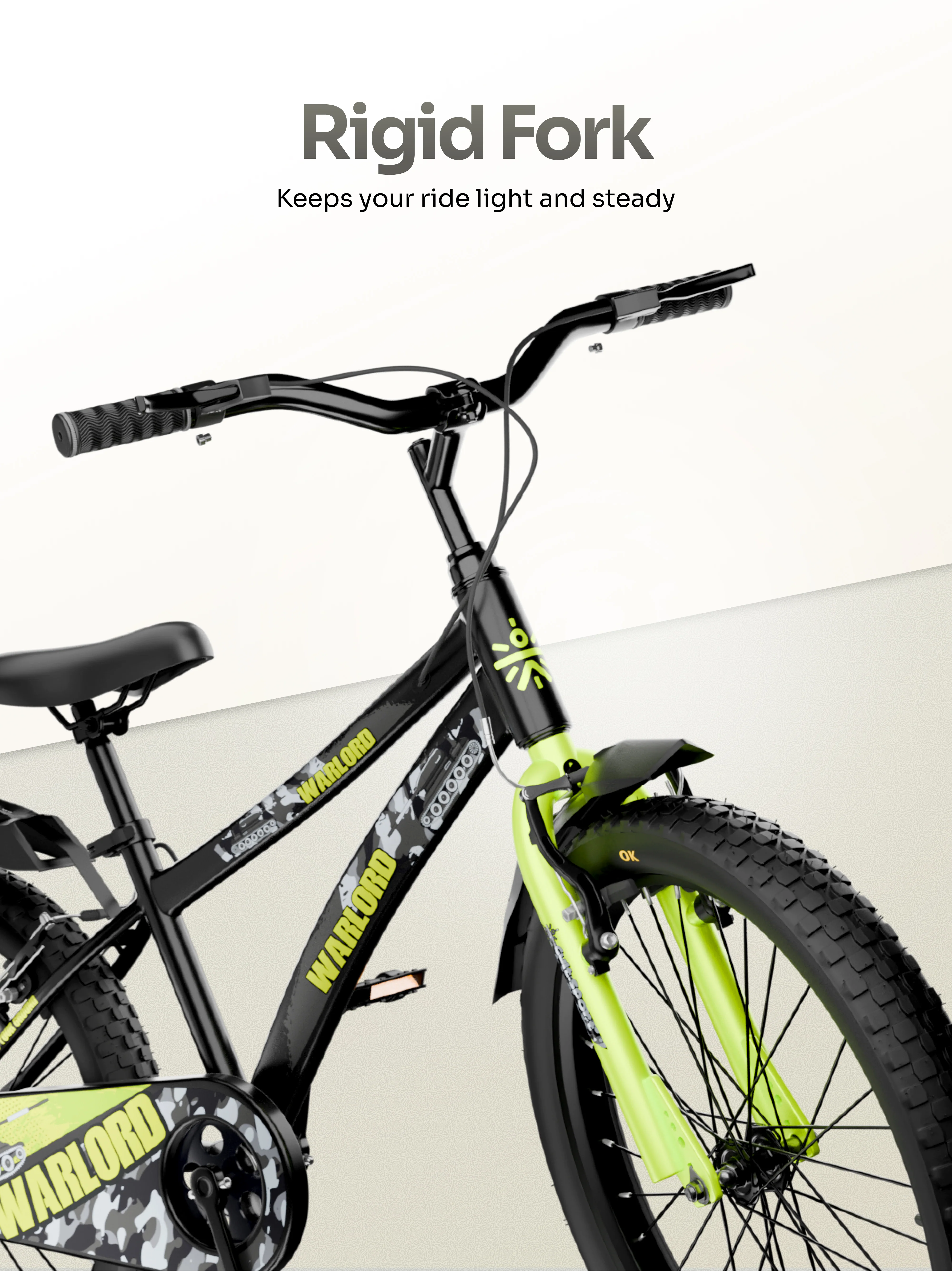 Warlord 20T Steel Frame Kids Bike Black - Image 3